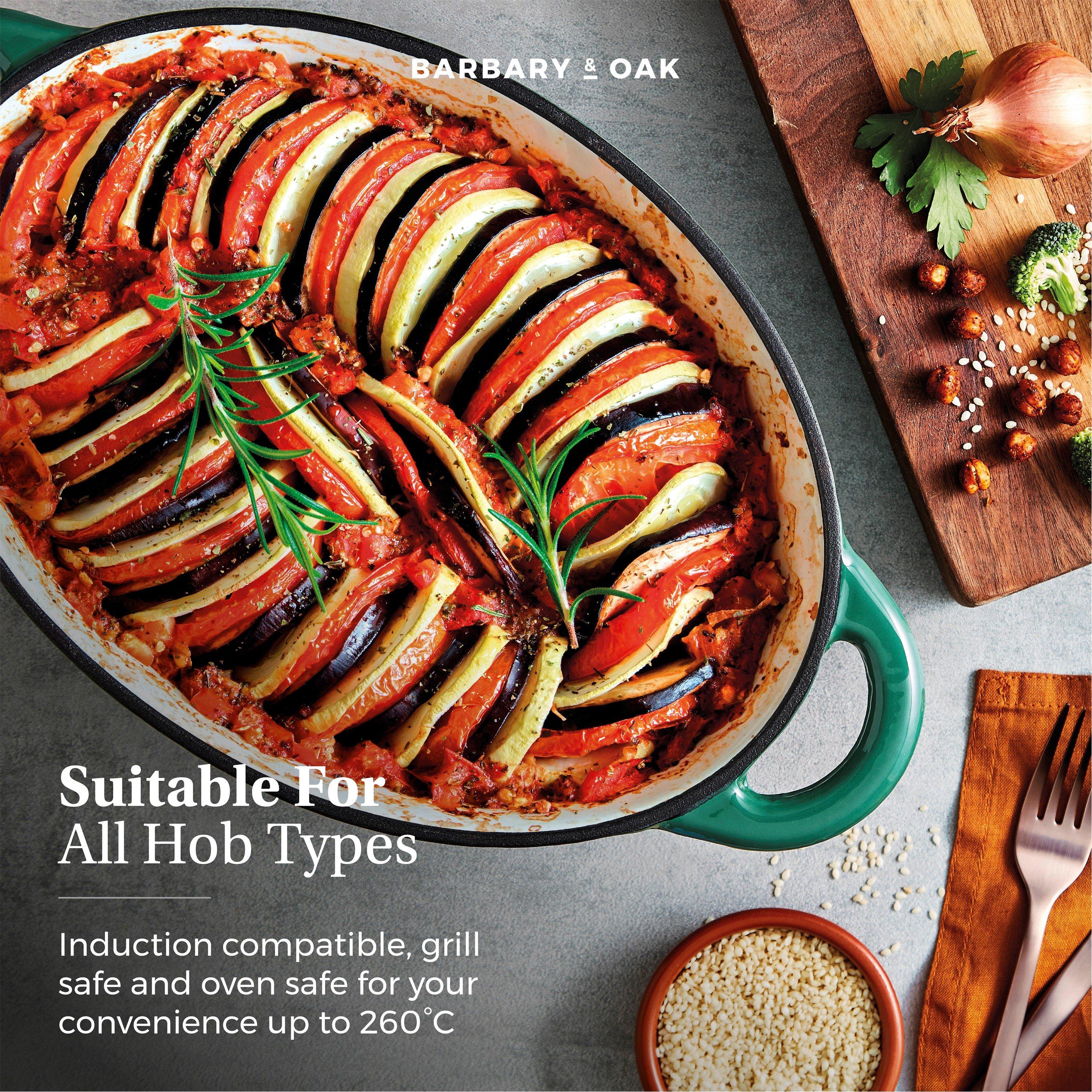 Green - Barbary And Oak - 29cm Oval Casserole Cast Iron - 5