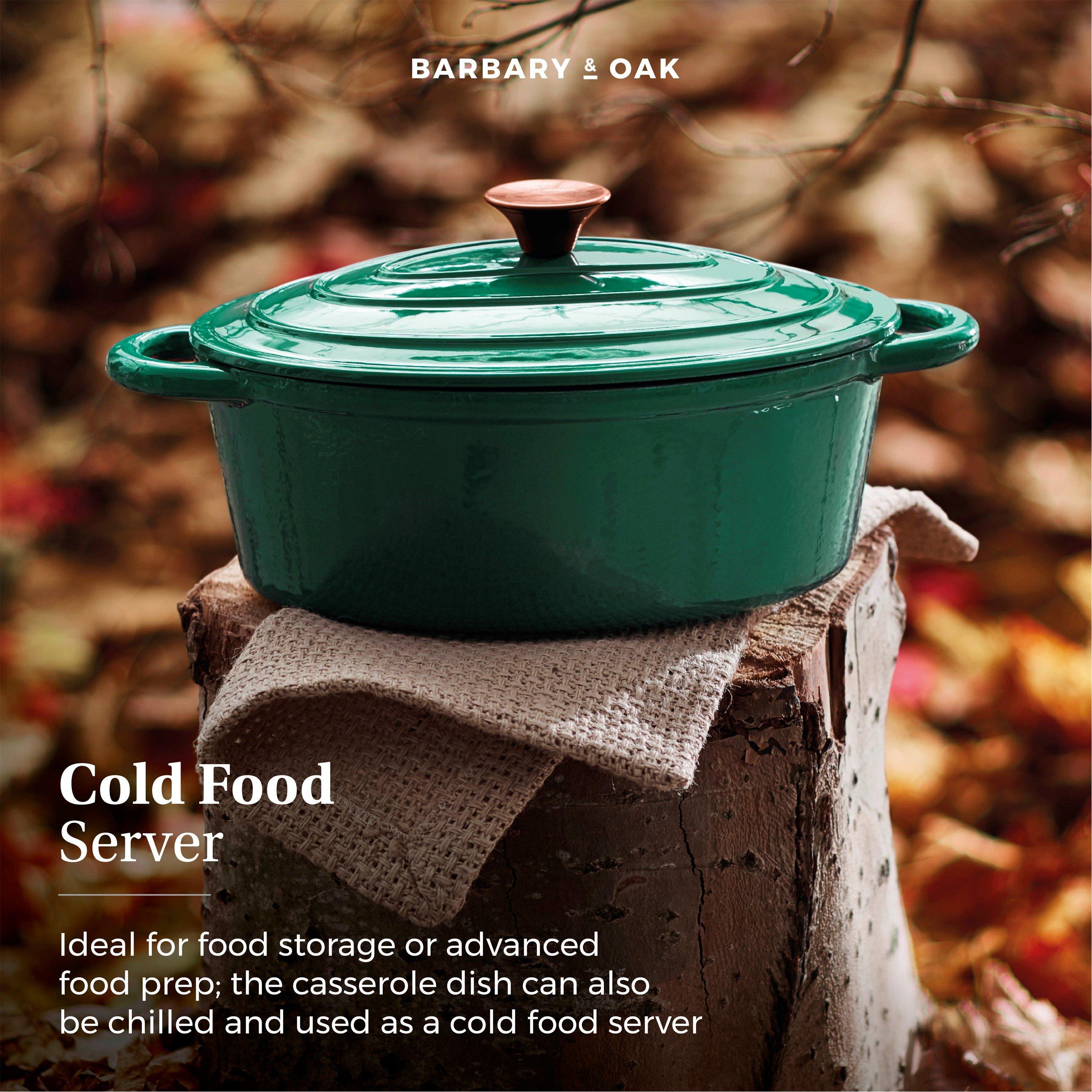 Green - Barbary And Oak - 29cm Oval Casserole Cast Iron - 6