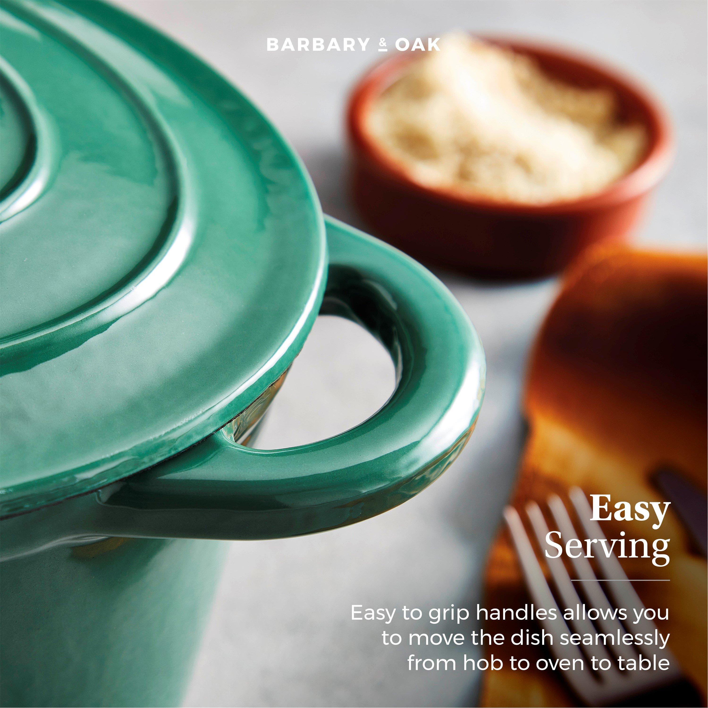 Green - Barbary And Oak - 29cm Oval Casserole Cast Iron - 7