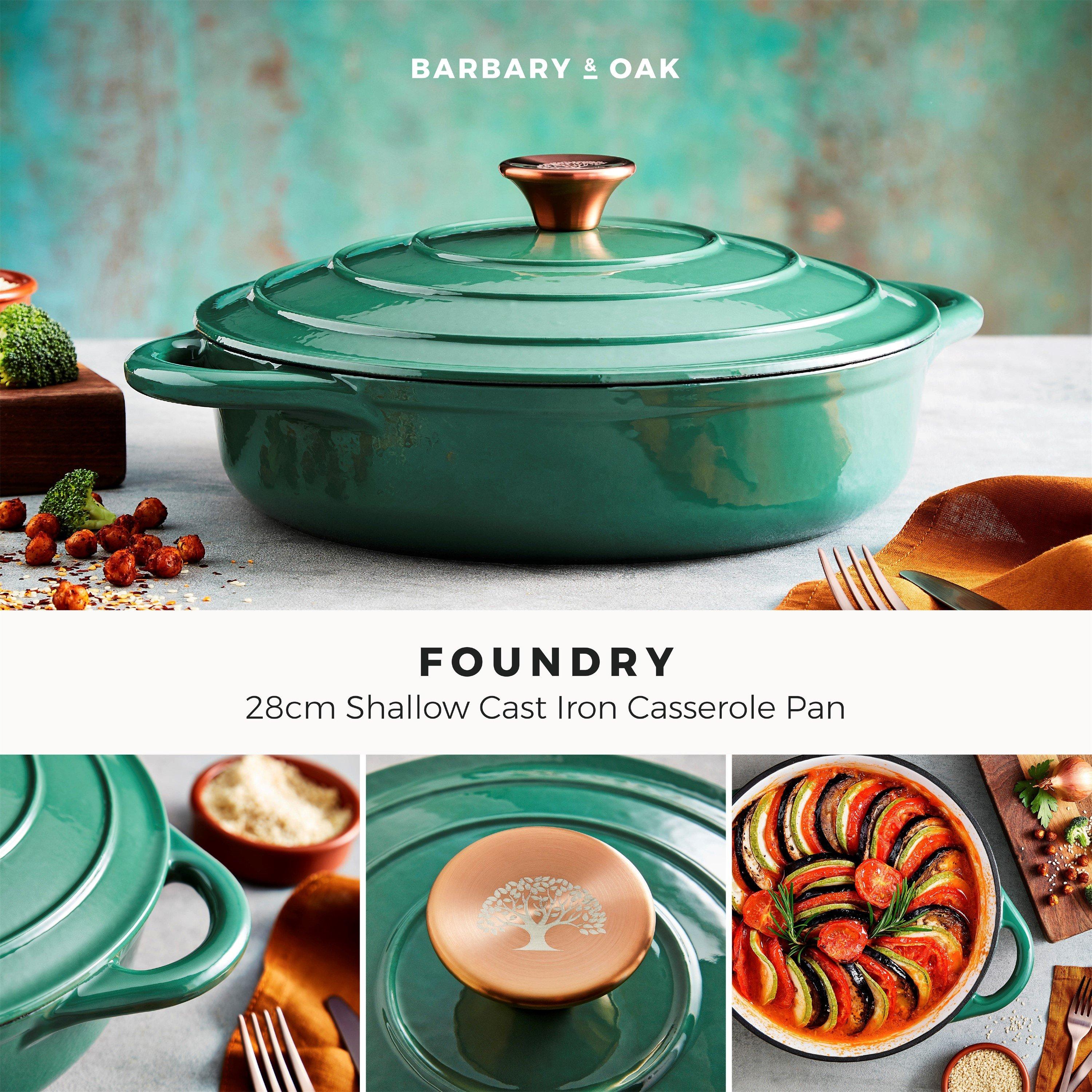 Green - Barbary And Oak - 28cm Shallow Casserole - 2
