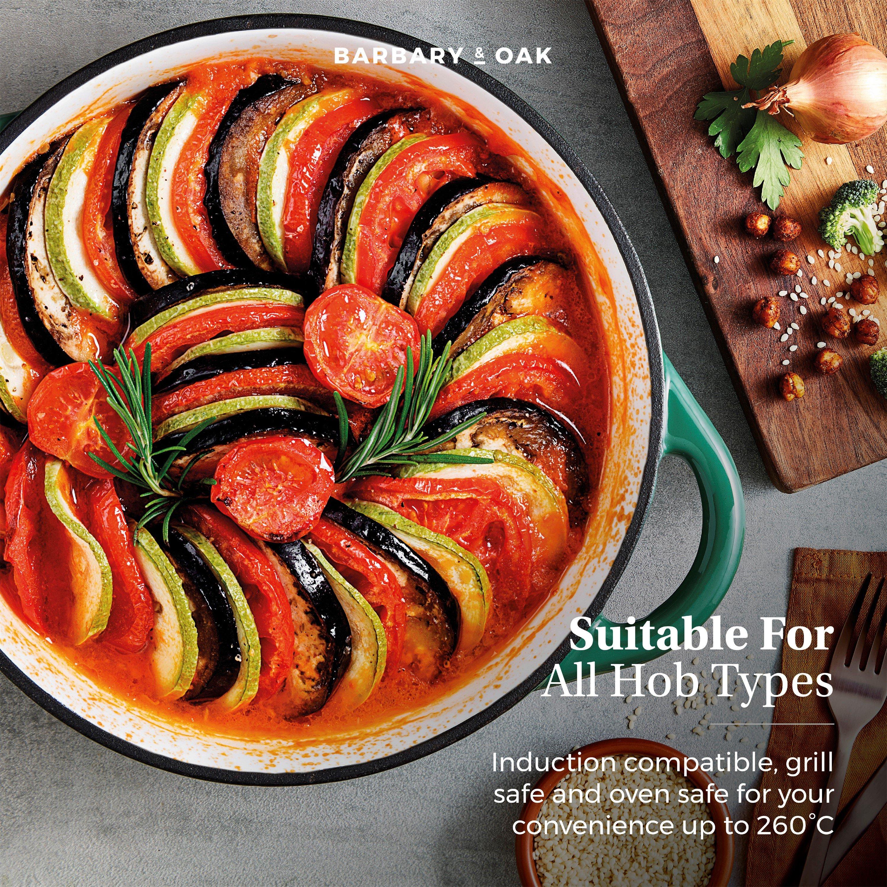 Green - Barbary And Oak - 28cm Shallow Casserole - 5