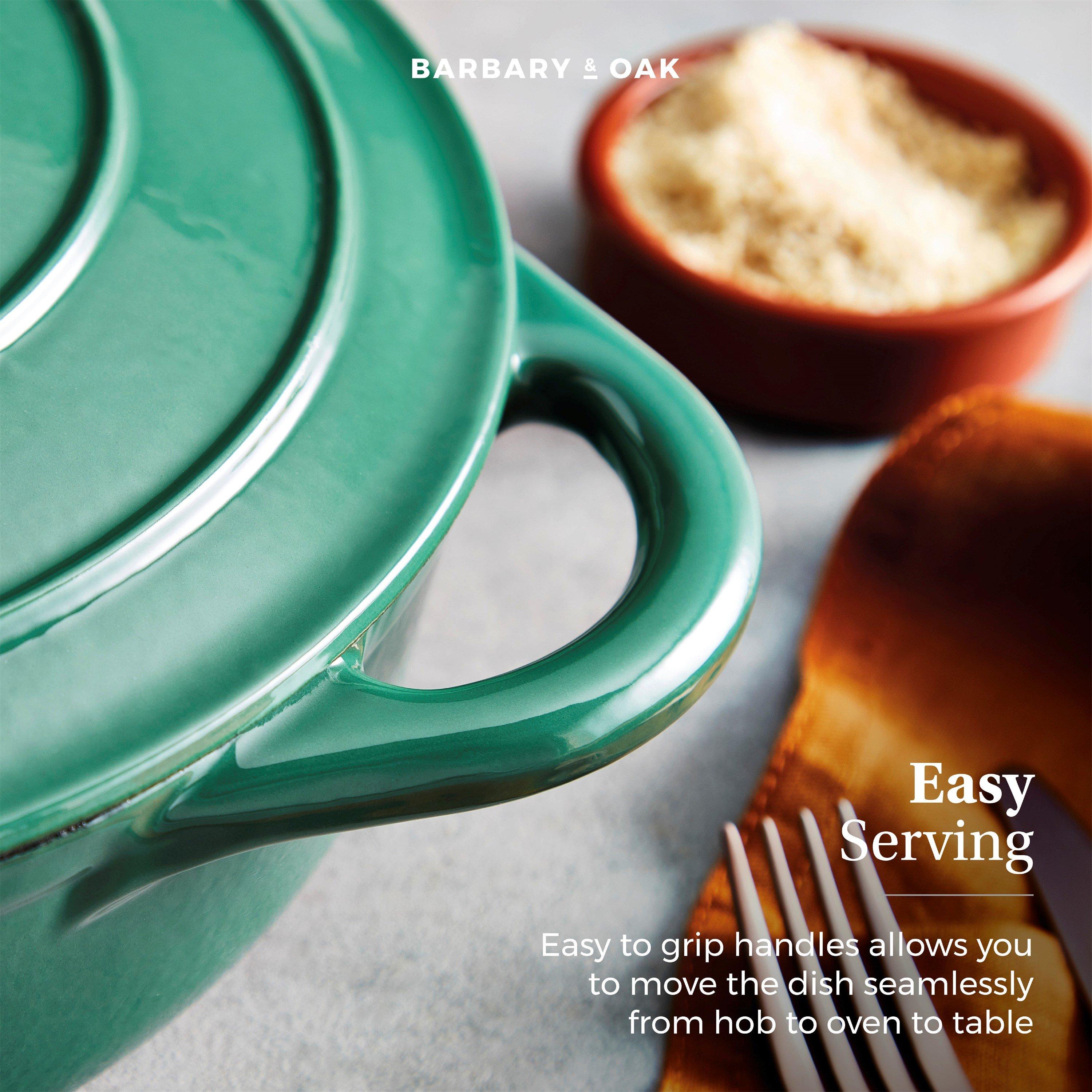 Green - Barbary And Oak - 28cm Shallow Casserole - 7