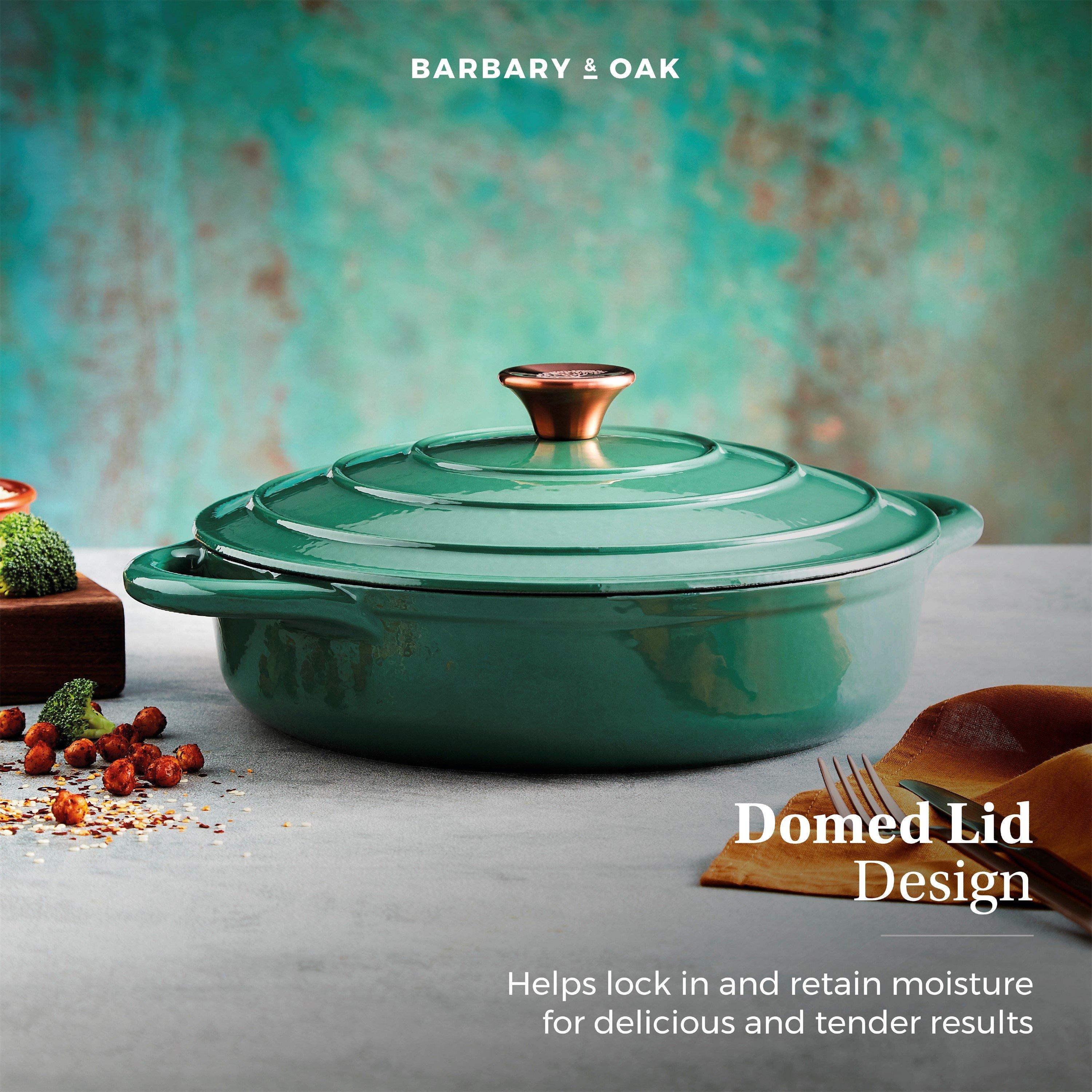 Green - Barbary And Oak - 28cm Shallow Casserole - 8