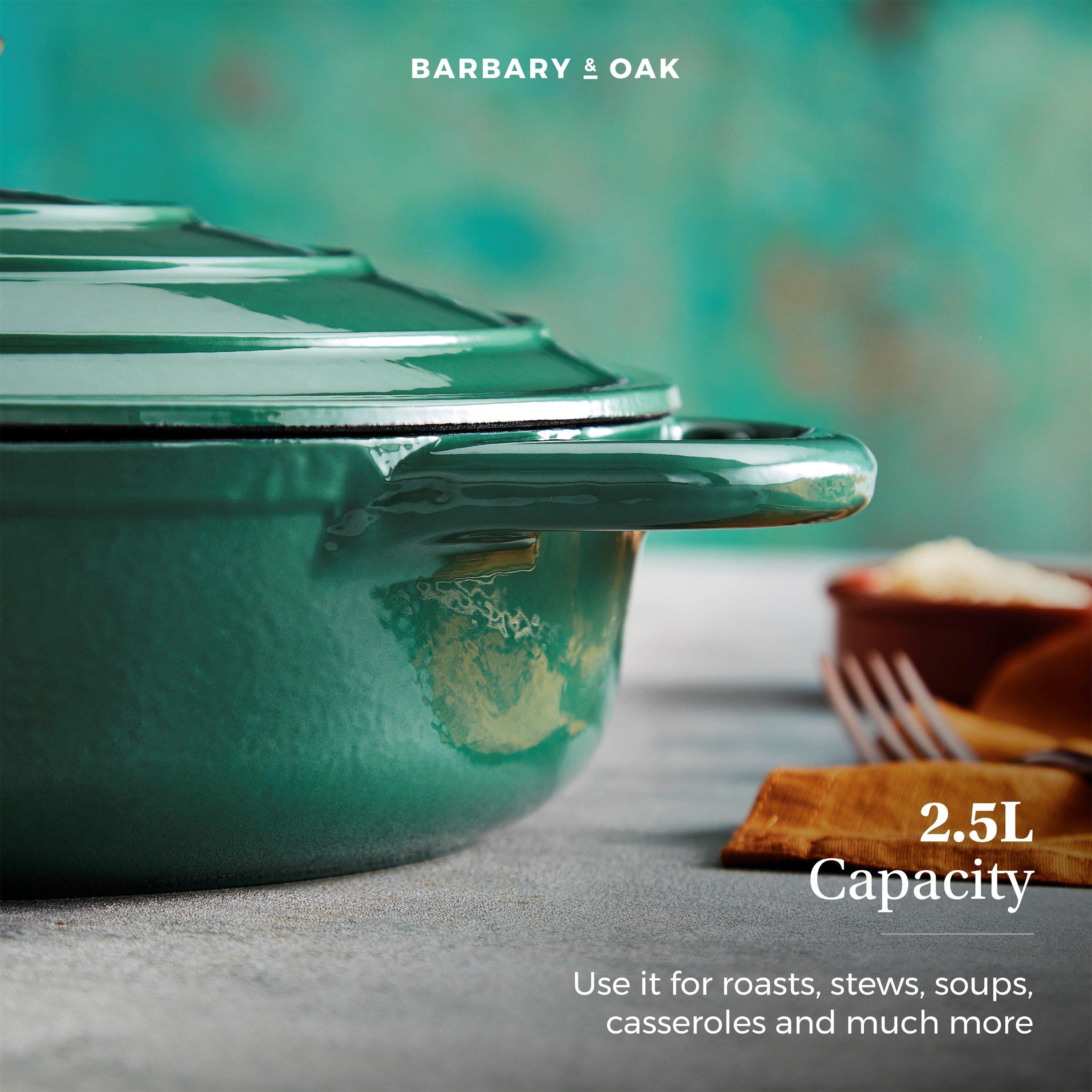 Green - Barbary And Oak - 28cm Shallow Casserole - 9