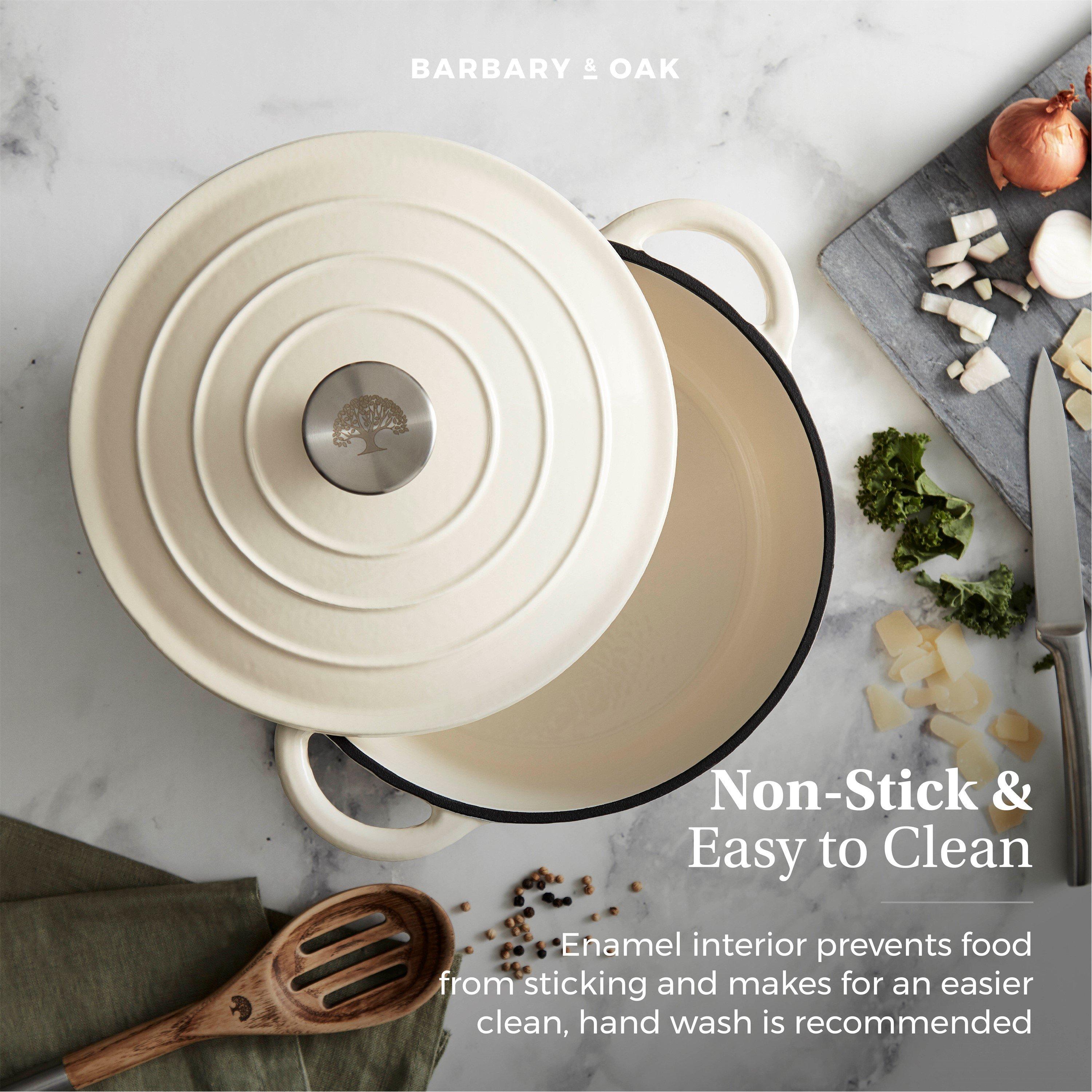 Cream - Barbary And Oak - Foundry 24cm Round Cast Iron Casserole Camembert C - 4