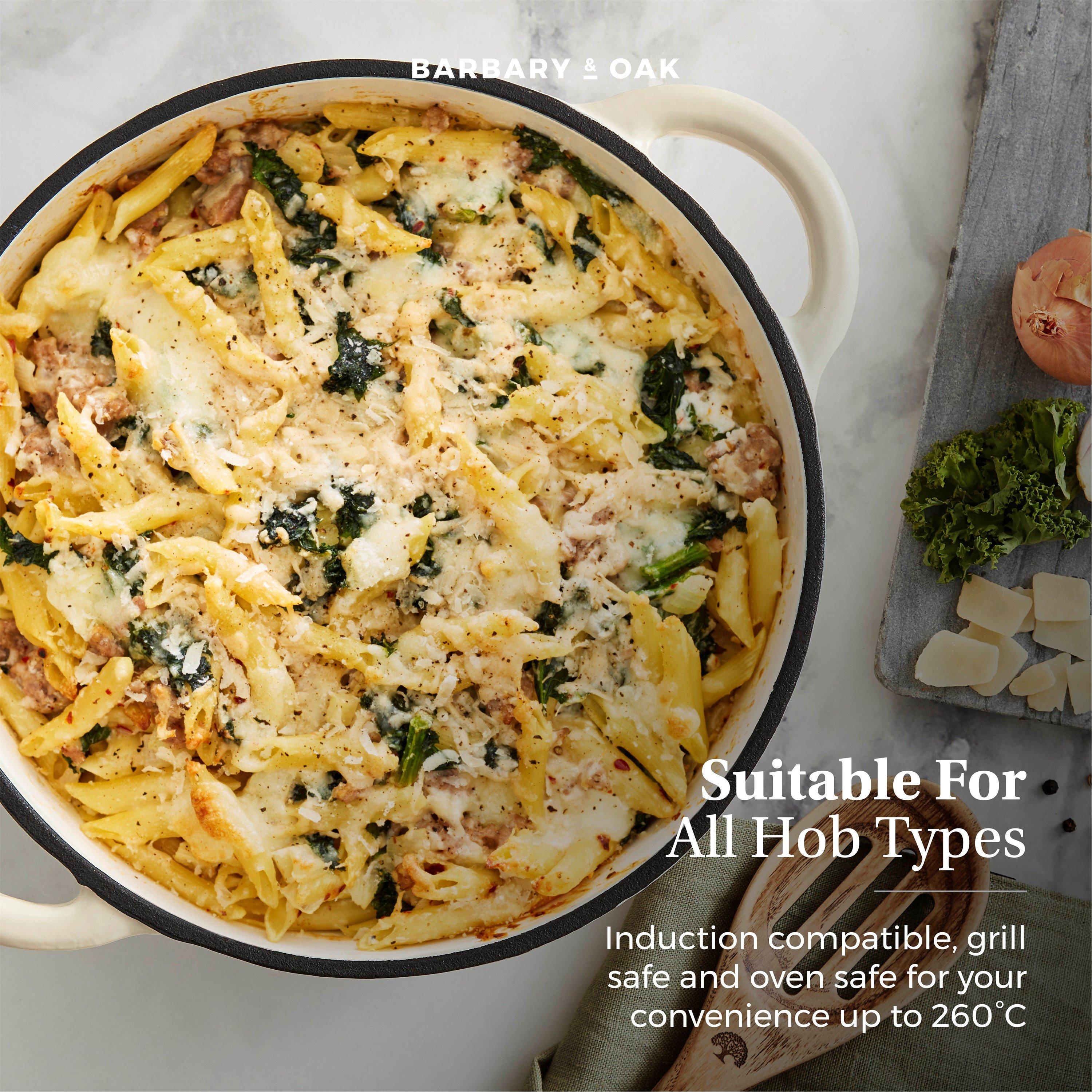 Cream - Barbary And Oak - Foundry 24cm Round Cast Iron Casserole Camembert C - 5