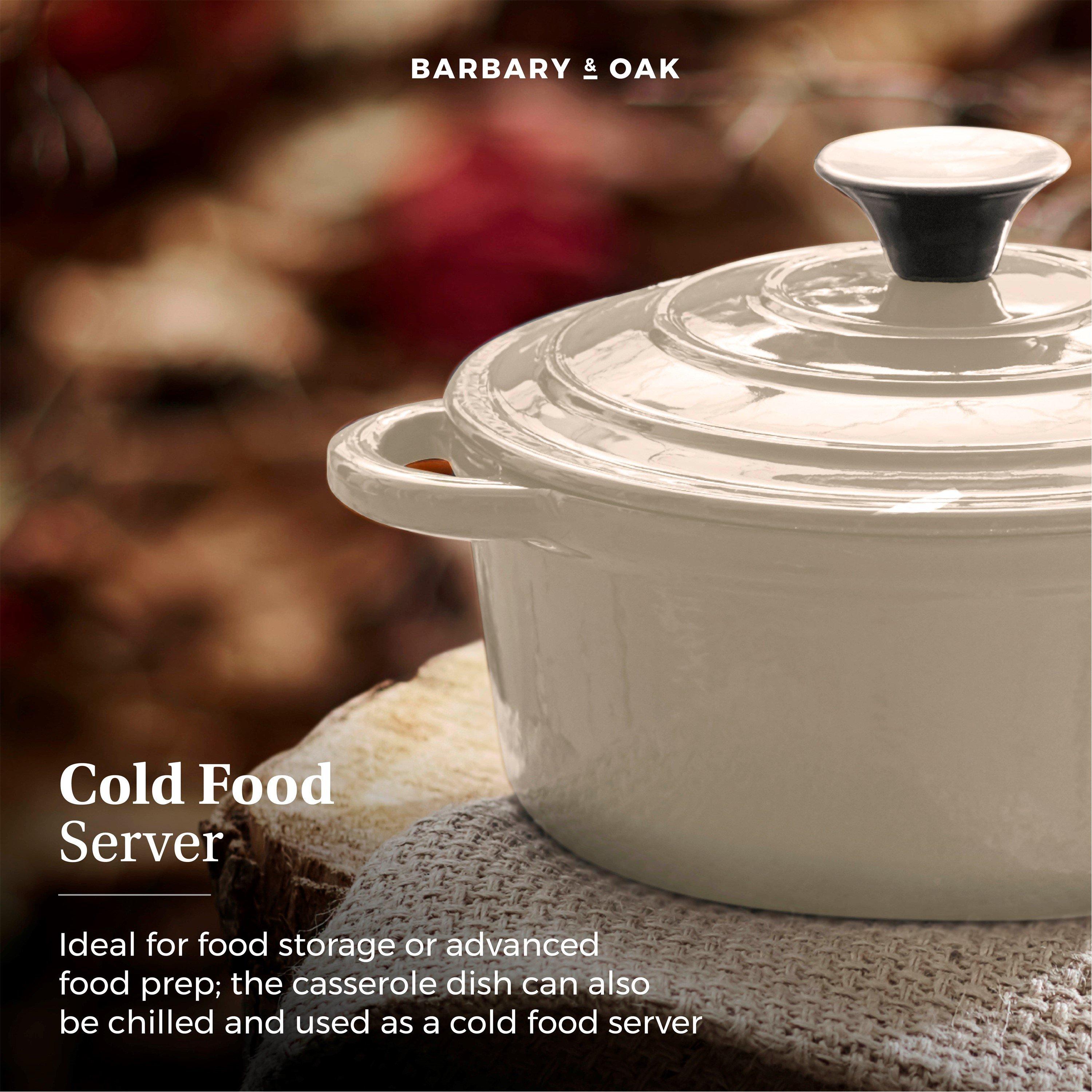 Cream - Barbary And Oak - Foundry 24cm Round Cast Iron Casserole Camembert C - 6