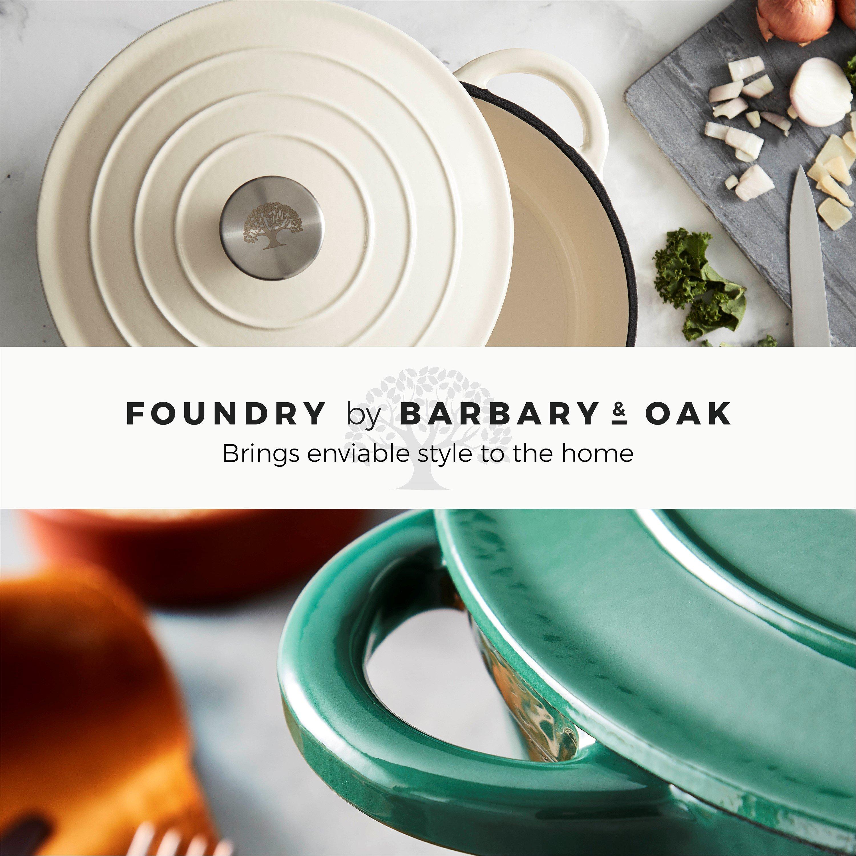 Cream - Barbary And Oak - Foundry 24cm Round Cast Iron Casserole Camembert C - 10