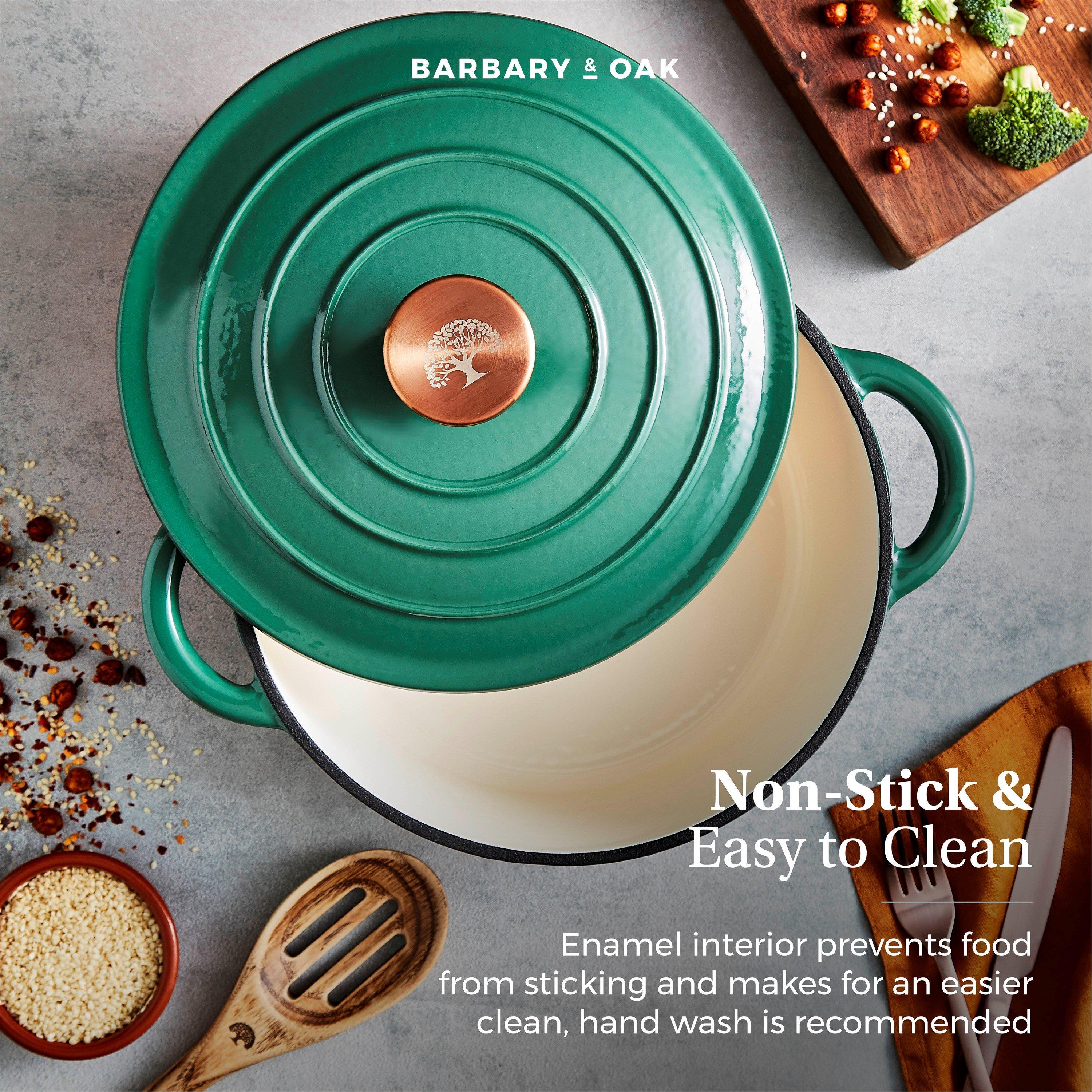 Green - Barbary And Oak - 24cm Round Casserole Cast Iron - 4