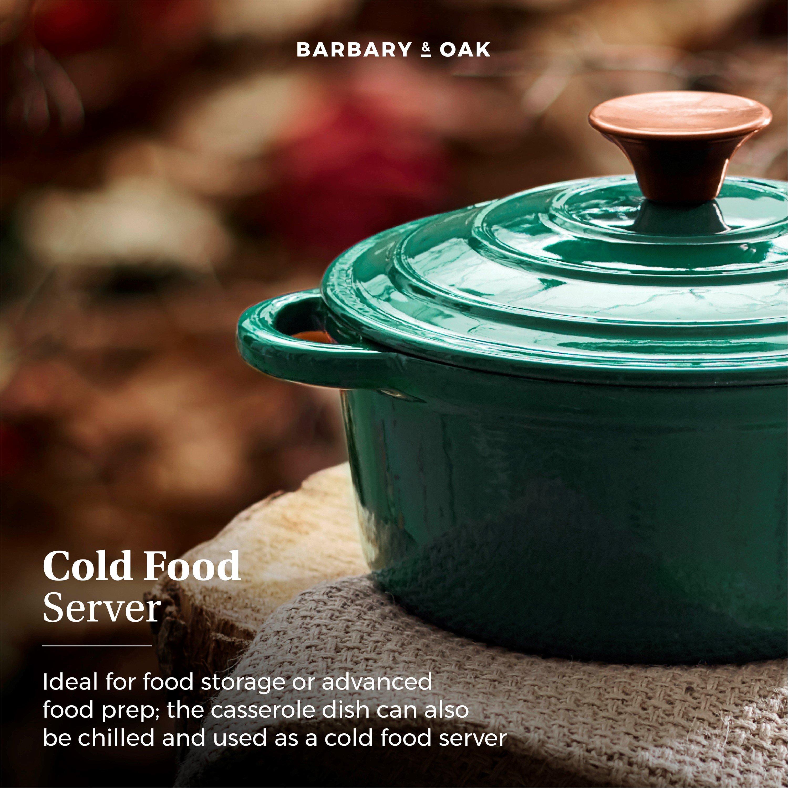 Green - Barbary And Oak - 24cm Round Casserole Cast Iron - 6