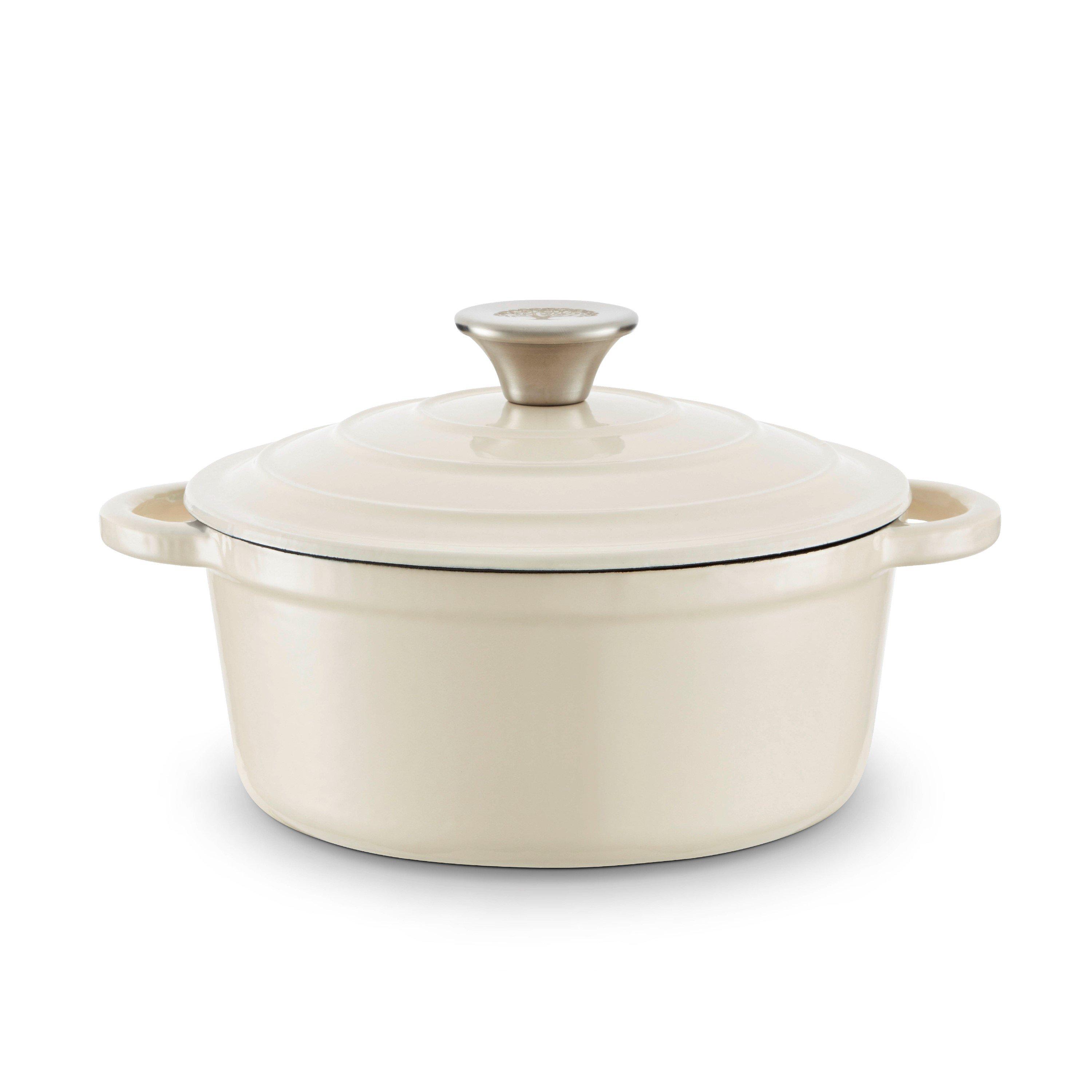 B&Q - 20Cm Round Casserole Cast Iron Camembert Cream - Image 5