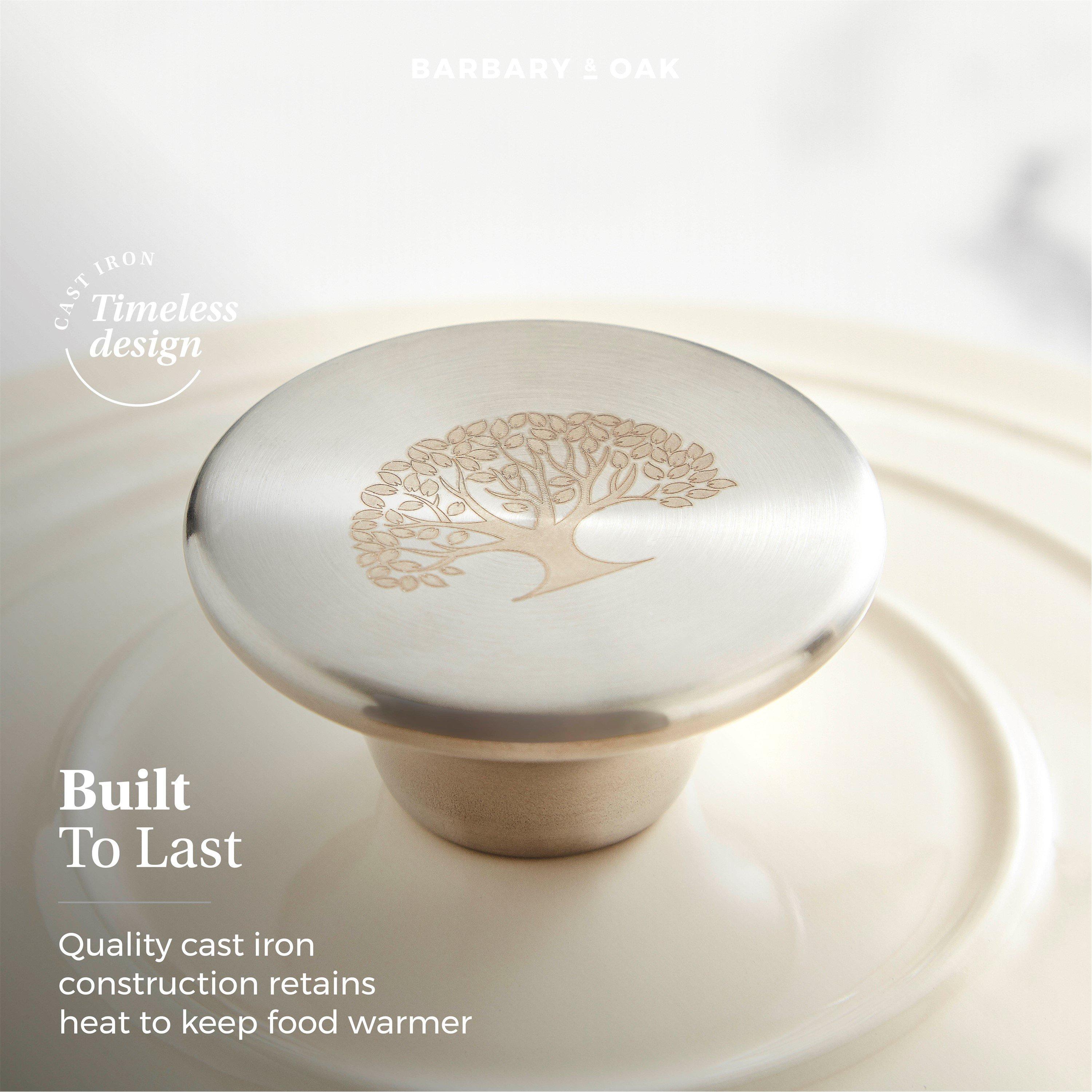 Cream - Barbary And Oak - Foundry 20cm Round Cast Iron Casserole Camembert C - 3