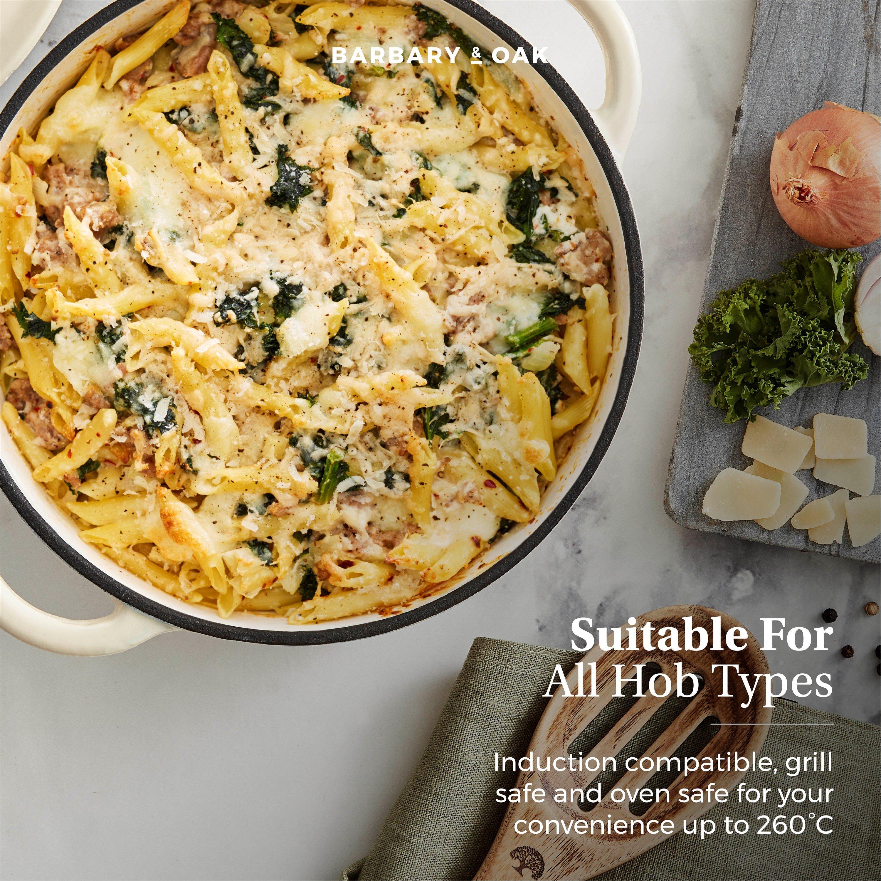 Cream - Barbary And Oak - Foundry 20cm Round Cast Iron Casserole Camembert C - 5