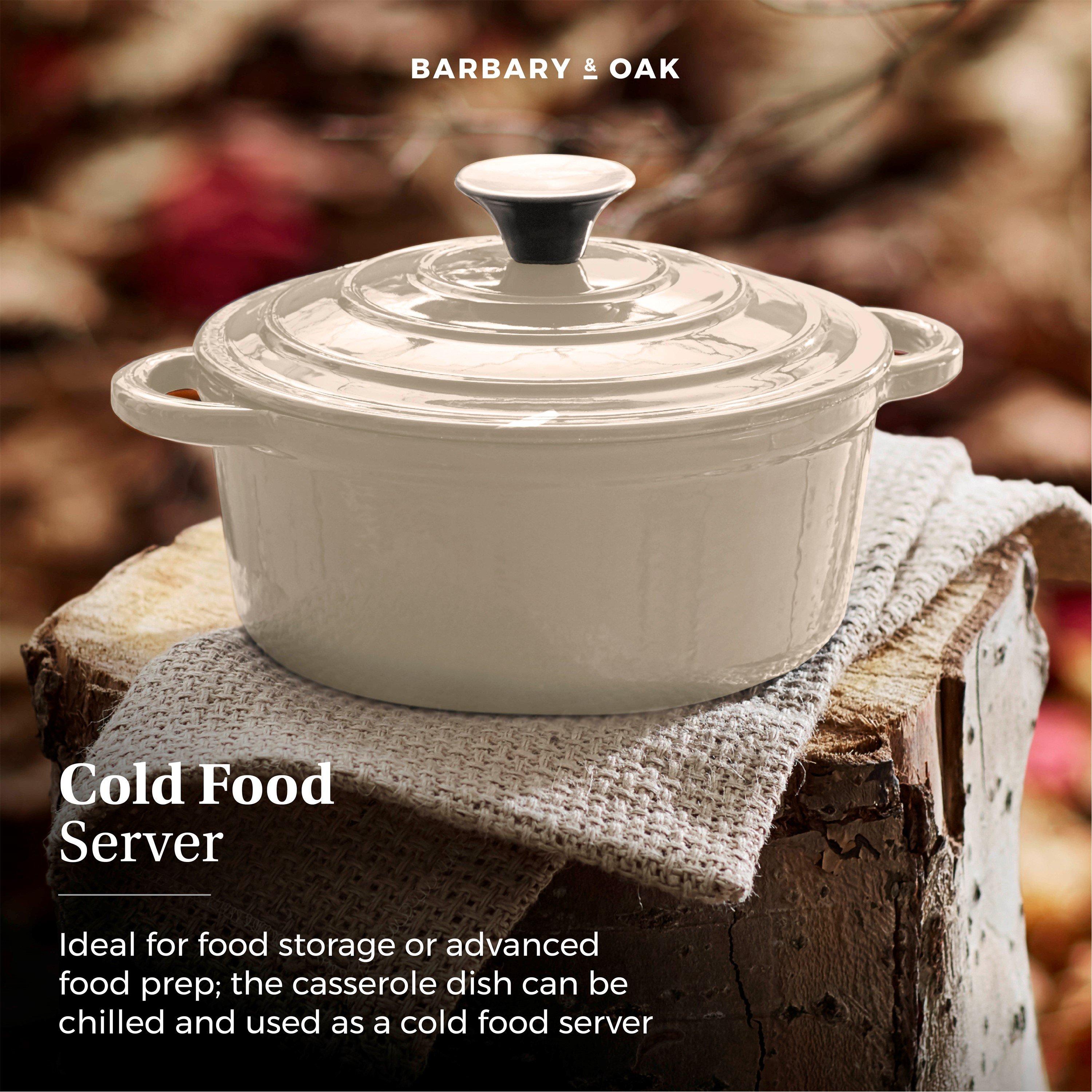 Cream - Barbary And Oak - Foundry 20cm Round Cast Iron Casserole Camembert C - 6