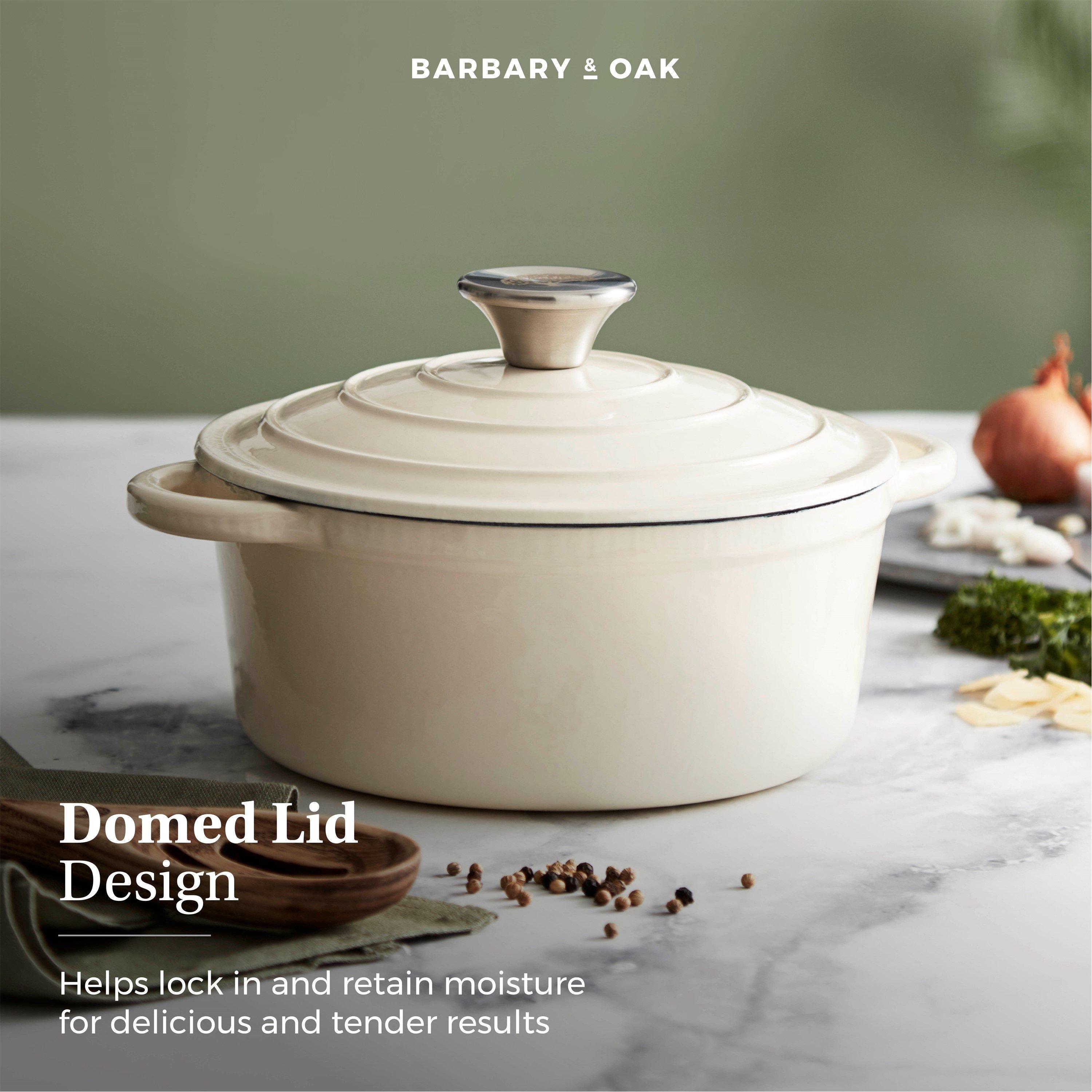 Cream - Barbary And Oak - Foundry 20cm Round Cast Iron Casserole Camembert C - 8