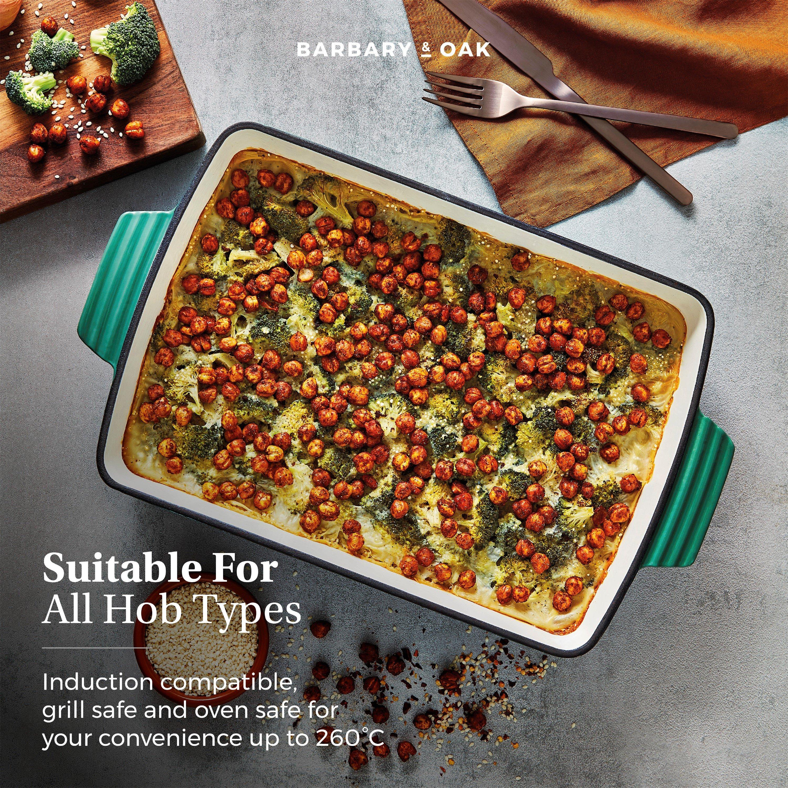 Green - Barbary And Oak - Foundry 39cm Cast Iron Roaster Verdigris Green - 5