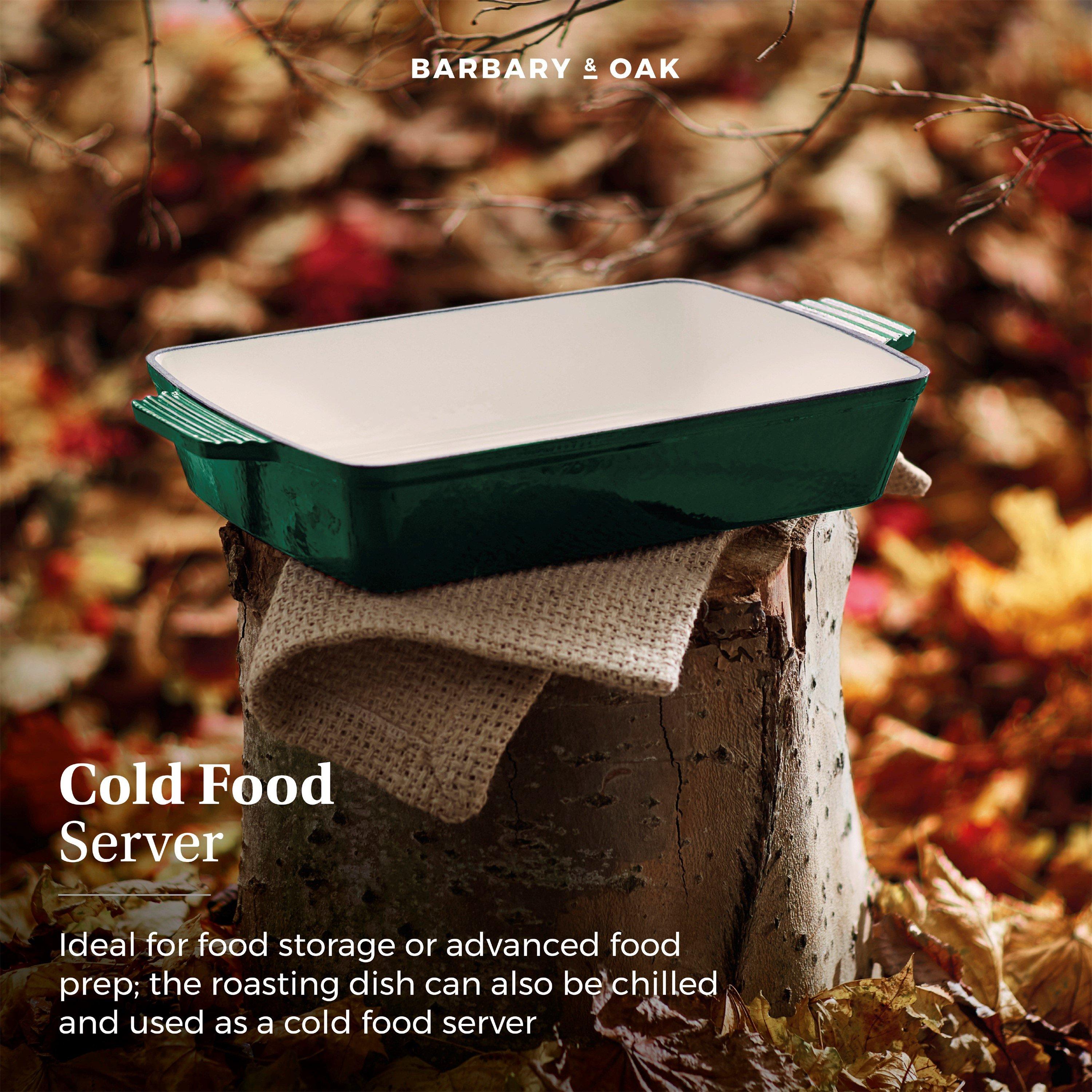 Green - Barbary And Oak - Foundry 39cm Cast Iron Roaster Verdigris Green - 6