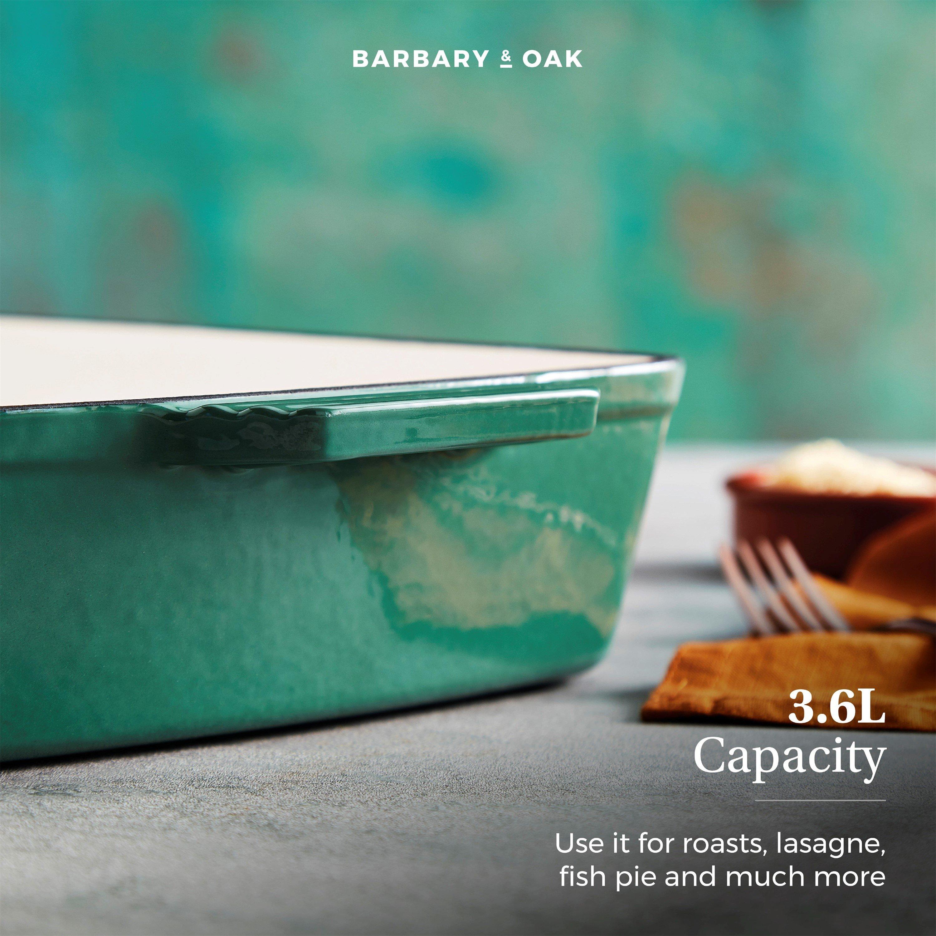 Green - Barbary And Oak - Foundry 39cm Cast Iron Roaster Verdigris Green - 8