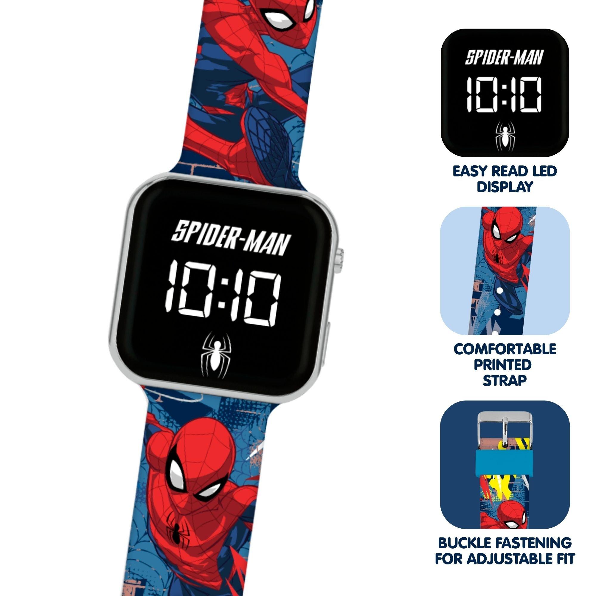 Blue - Spiderman - Spiderman LED Silicone Strap Watch - 3