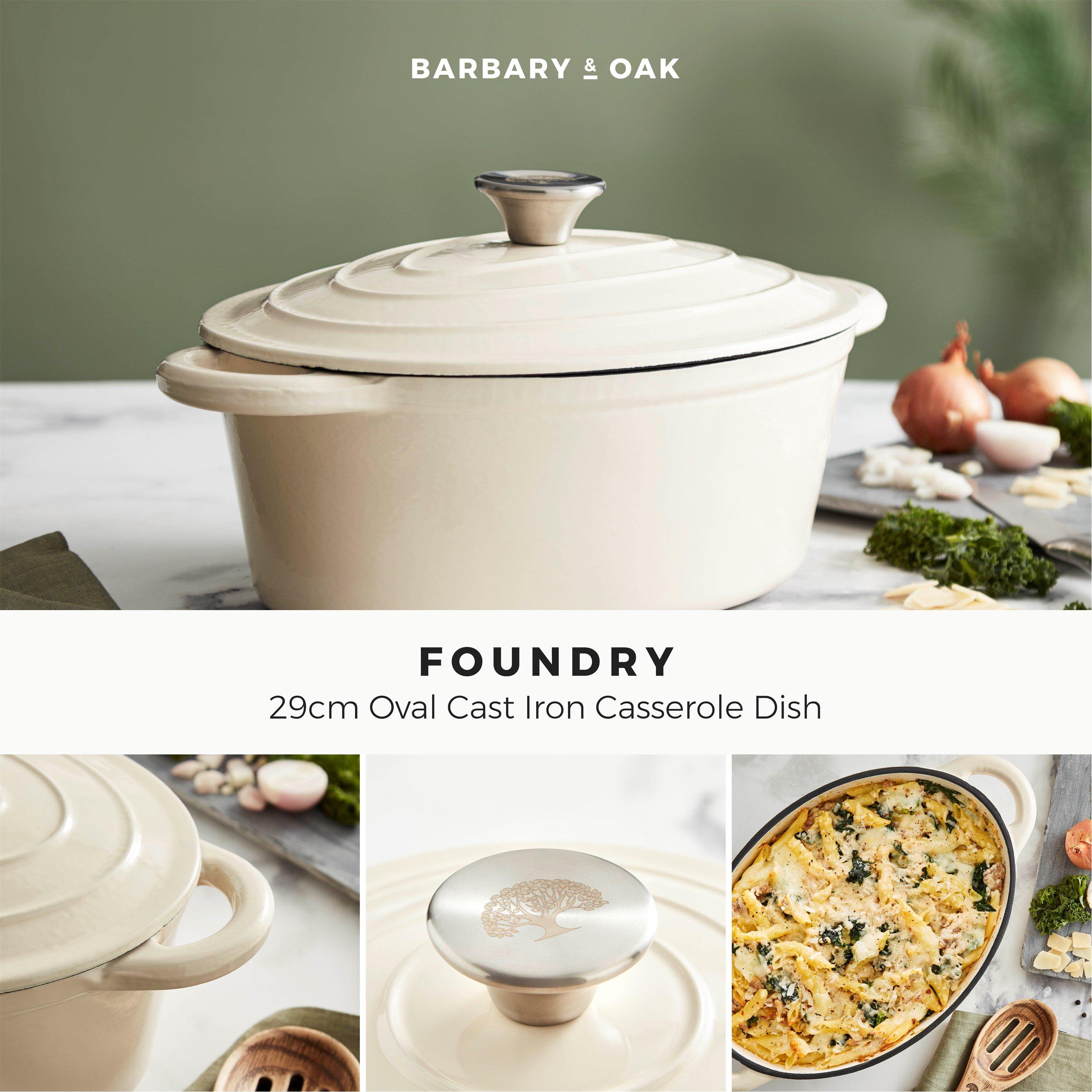 Cream - Barbary And Oak - Foundry 29cm Oval Cast Iron Casserole Camembert Cr - 2