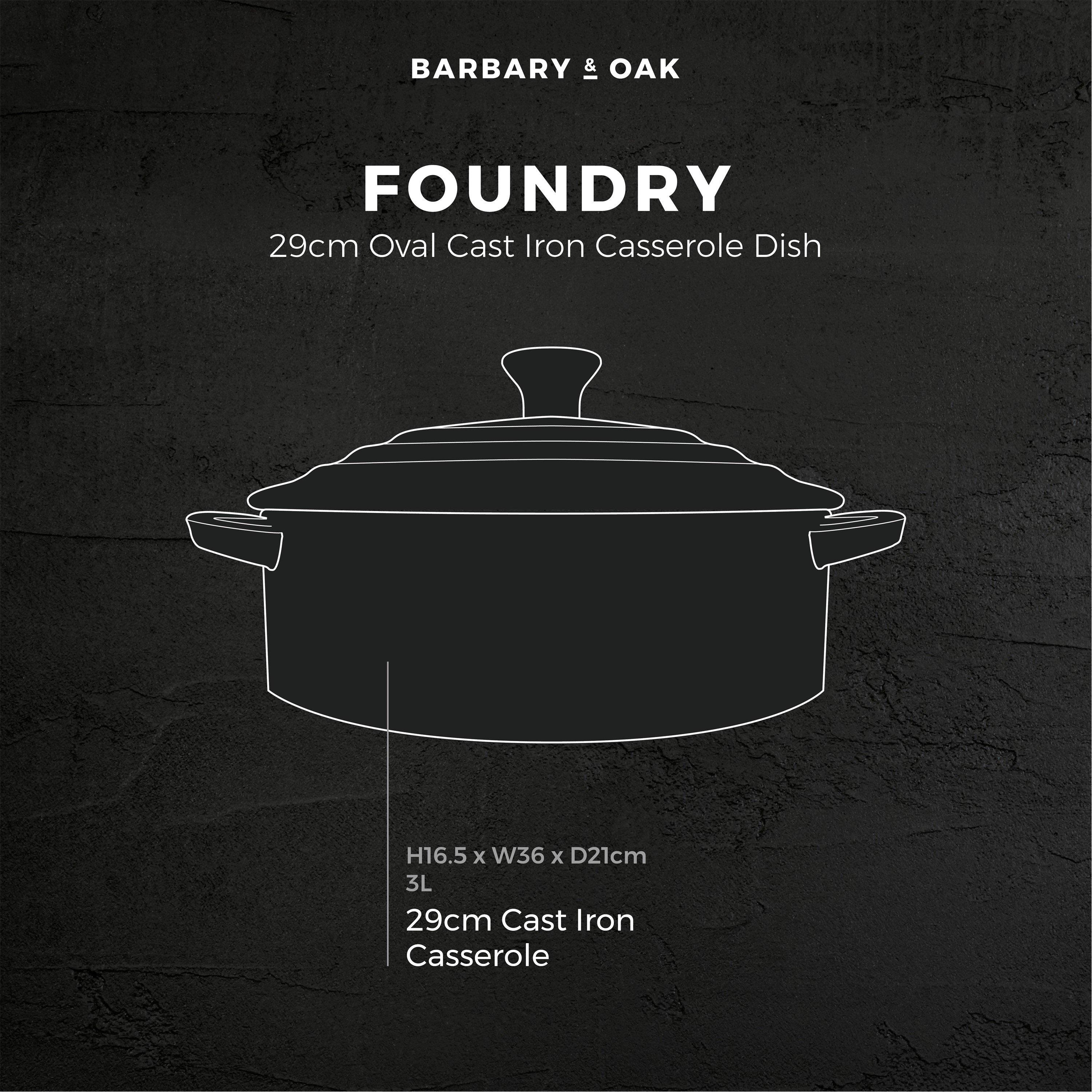 Cream - Barbary And Oak - Foundry 29cm Oval Cast Iron Casserole Camembert Cr - 11