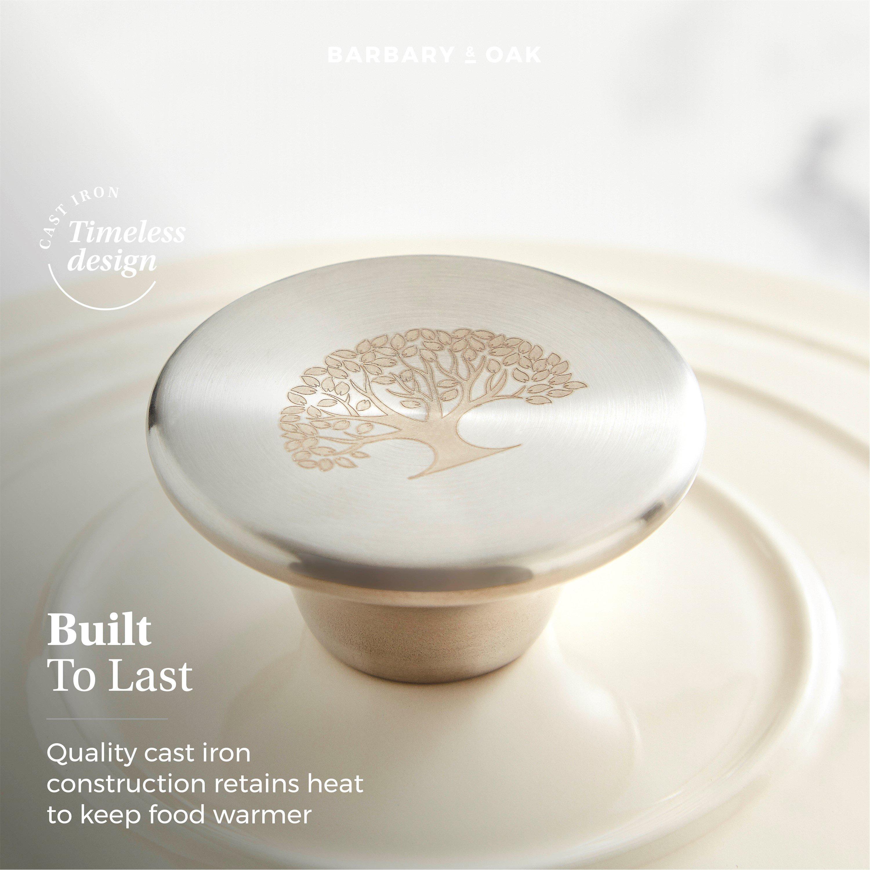 Cream - Barbary And Oak - Foundry 29cm Oval Cast Iron Casserole Camembert Cr - 3