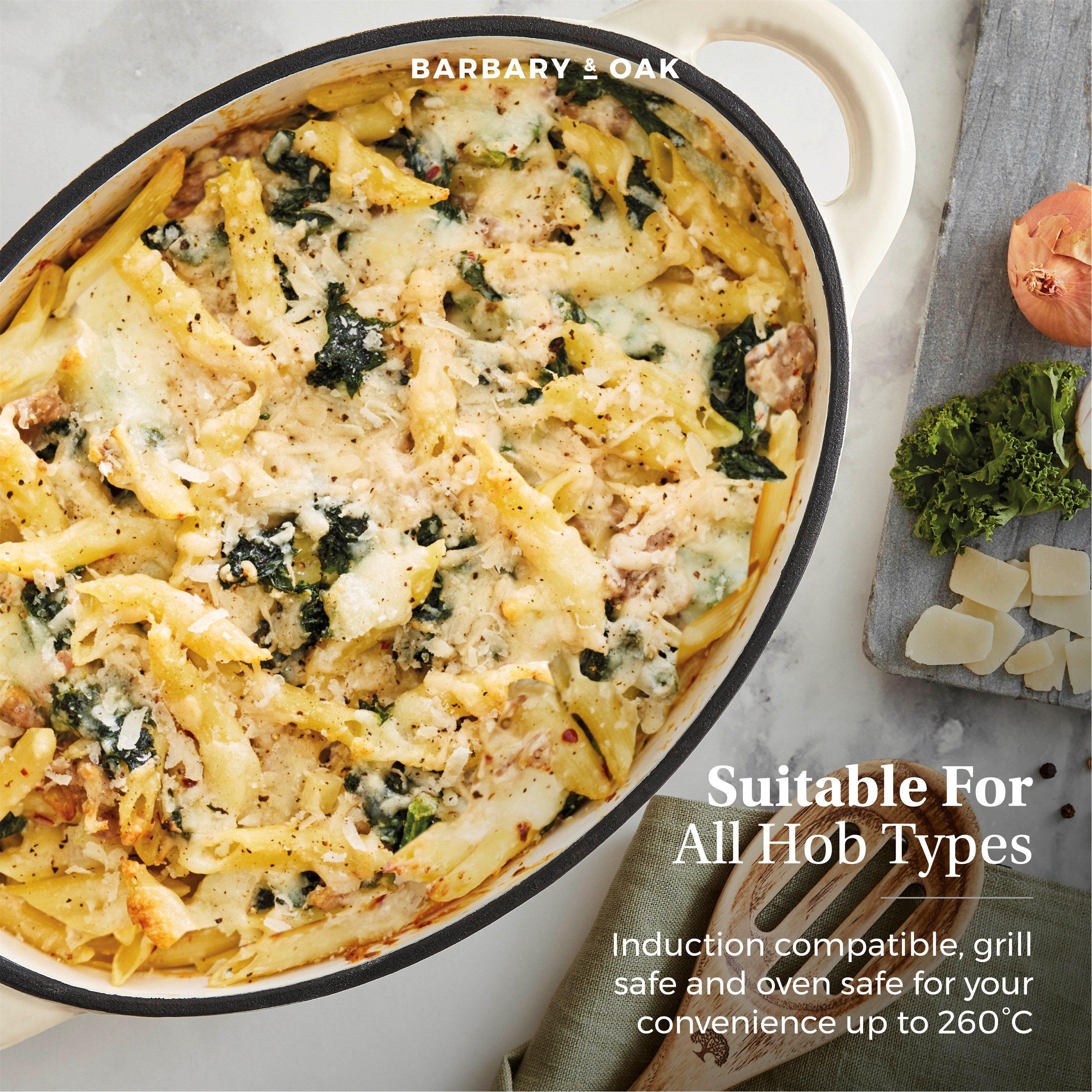 Cream - Barbary And Oak - Foundry 29cm Oval Cast Iron Casserole Camembert Cr - 5