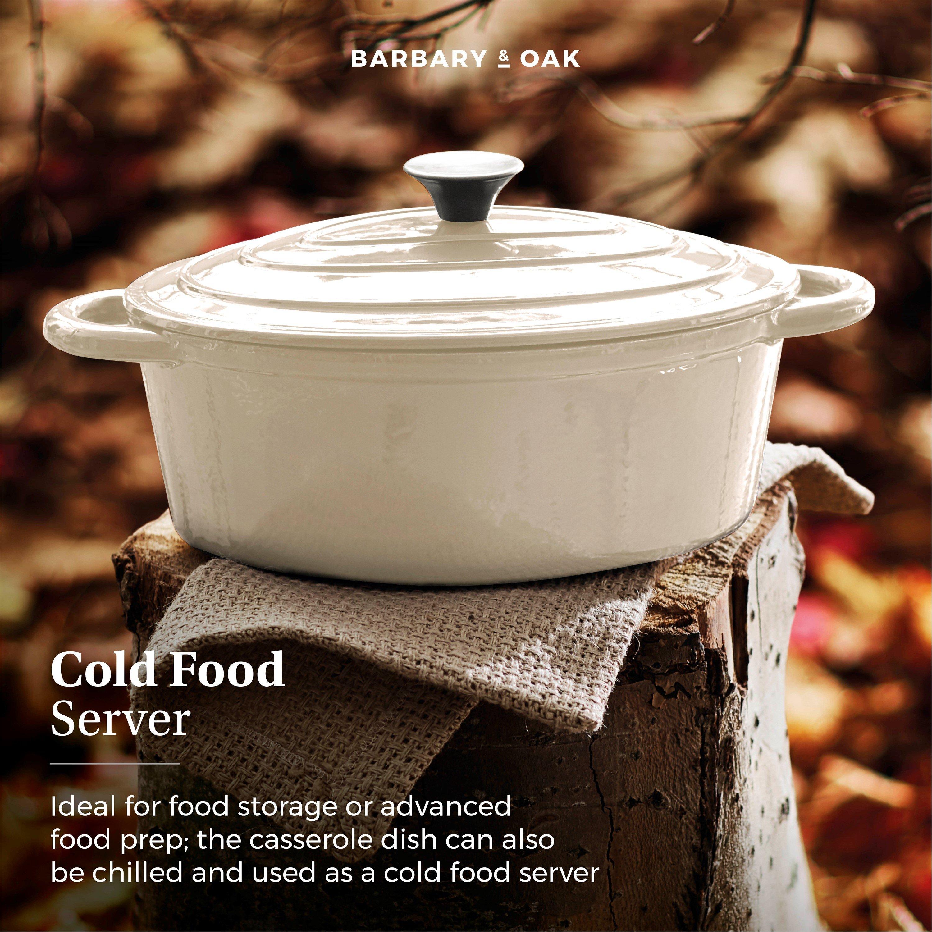 Cream - Barbary And Oak - Foundry 29cm Oval Cast Iron Casserole Camembert Cr - 6