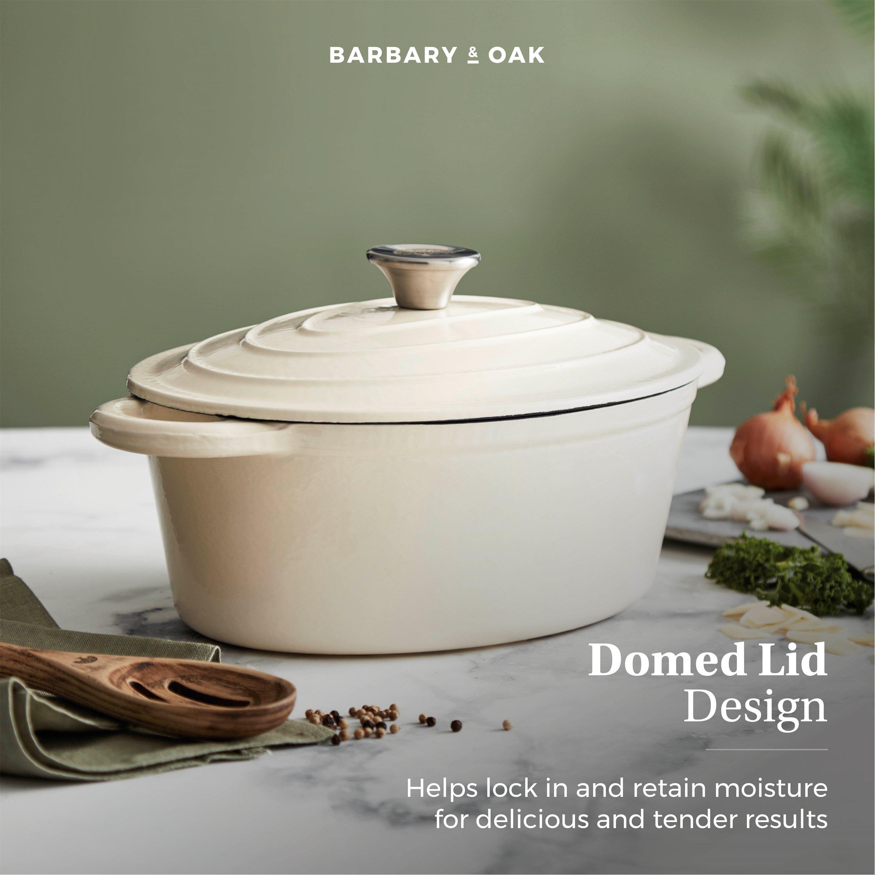 Cream - Barbary And Oak - Foundry 29cm Oval Cast Iron Casserole Camembert Cr - 8