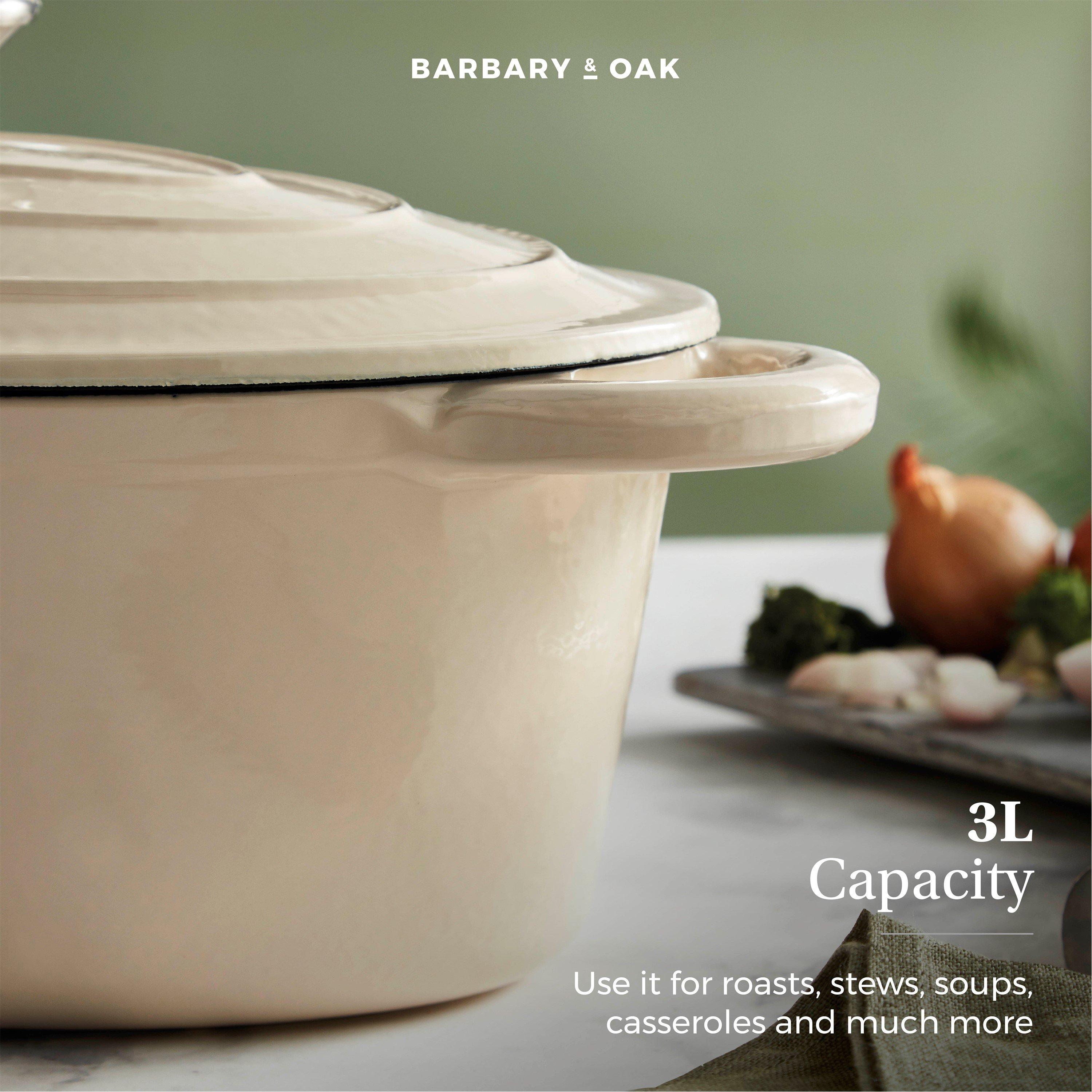 Cream - Barbary And Oak - Foundry 29cm Oval Cast Iron Casserole Camembert Cr - 9