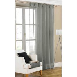 Country Club Voile Curtain Panel Amber Design Hidden Tab Grey