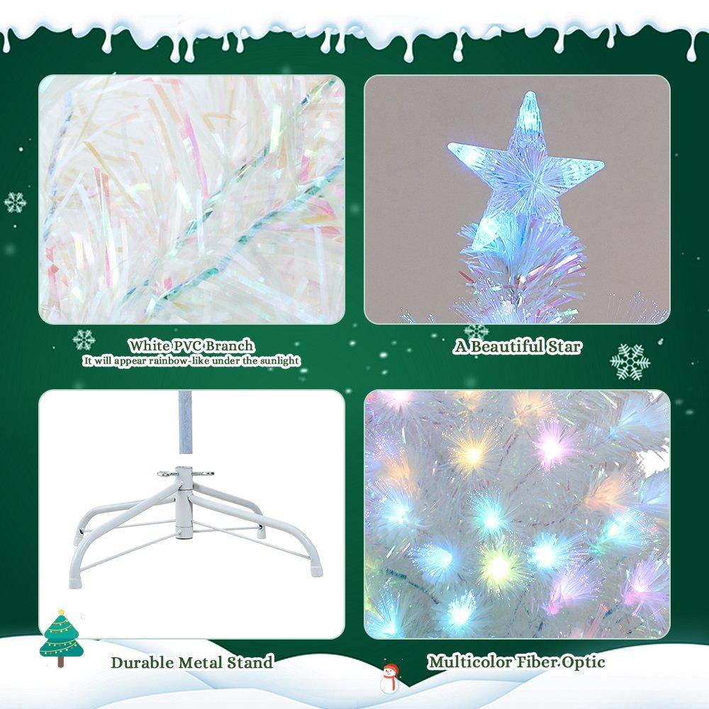 White - LIFE IDEAS - Pre-Lit Christmas Tree with Foldable Metal Stand - 13
