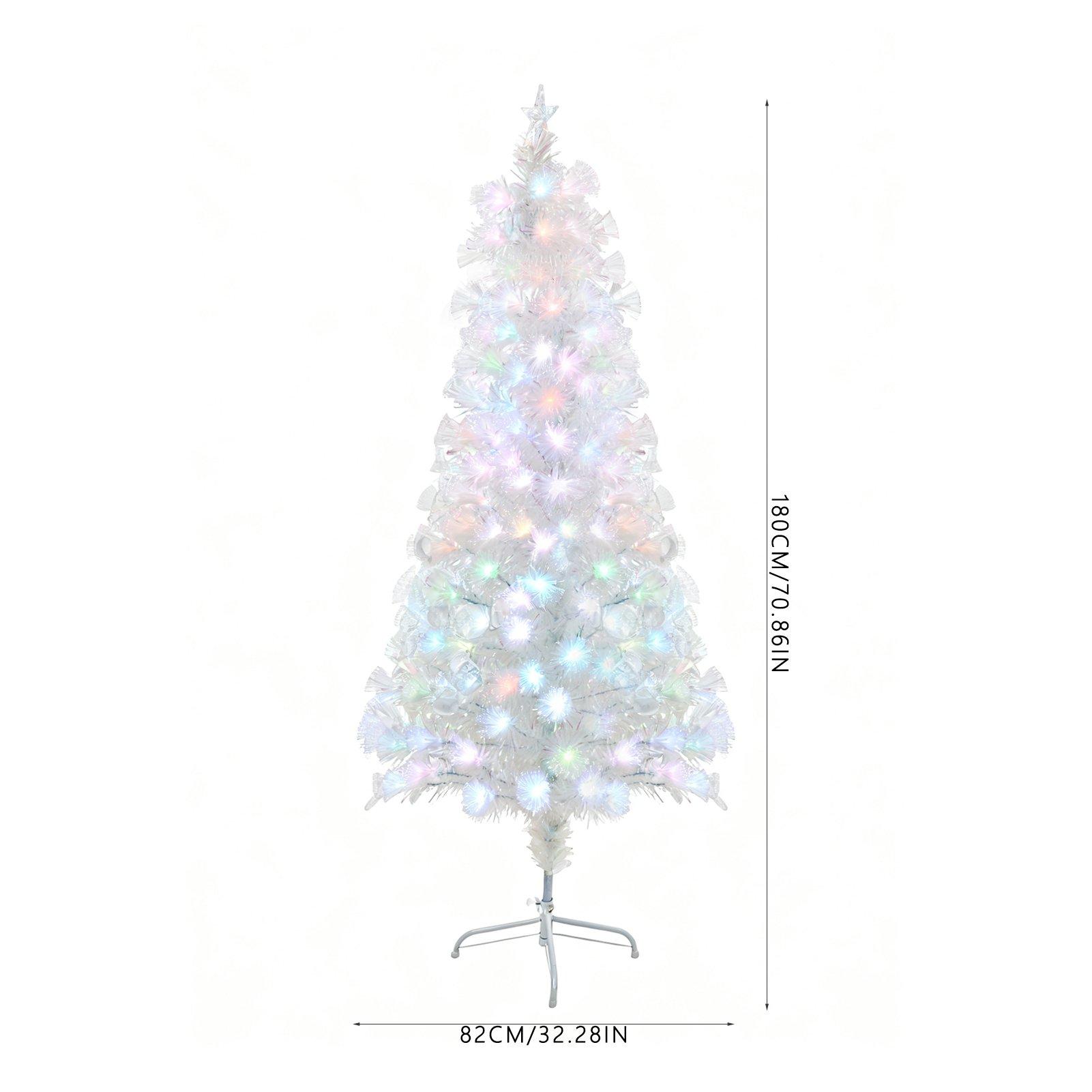 White - LIFE IDEAS - Pre-Lit Christmas Tree with Foldable Metal Stand - 3
