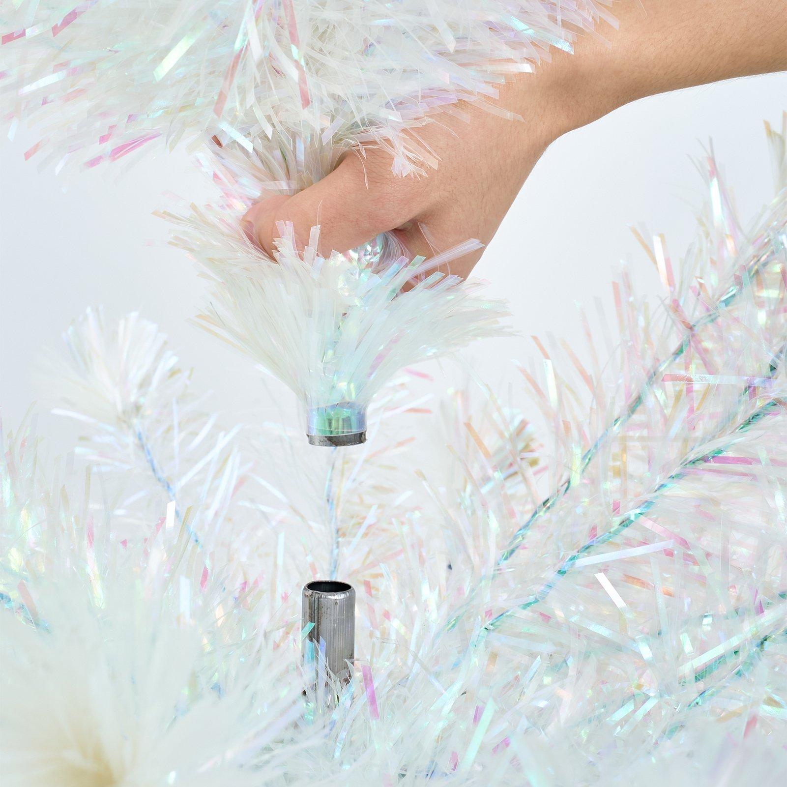 White - LIFE IDEAS - Pre-Lit Christmas Tree with Foldable Metal Stand - 7