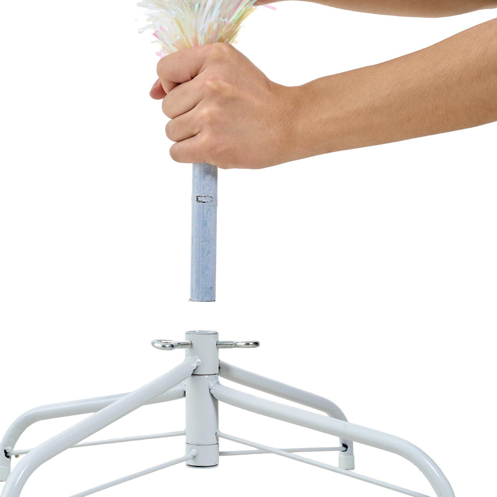 White - LIFE IDEAS - Pre-Lit Christmas Tree with Foldable Metal Stand - 8