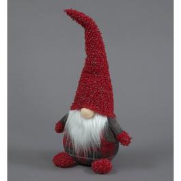 Snowtime 45cm Plush Red and Grey Tartan Santa Gonk