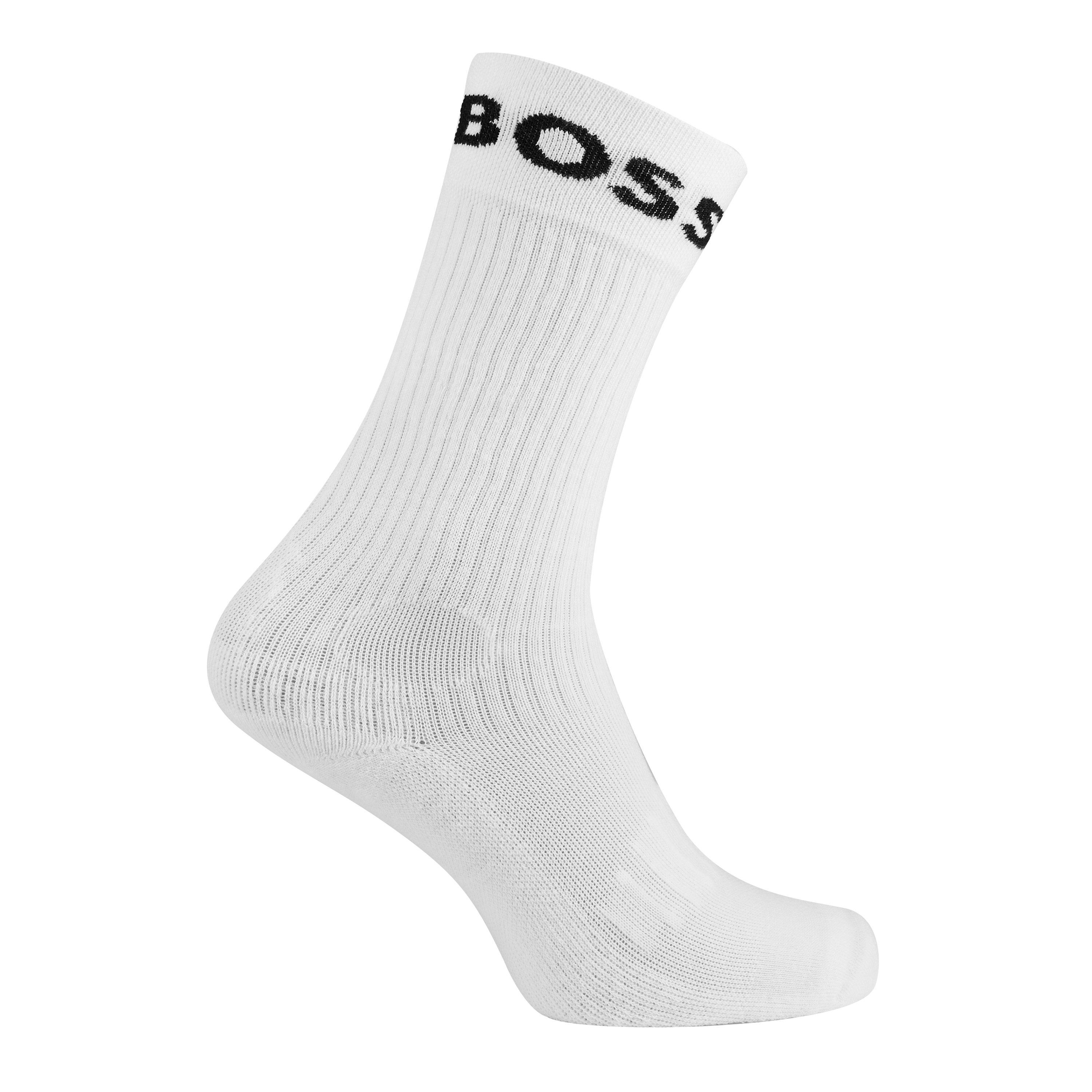 White 100 - Boss - 2 Pack Sport Crew Socks Mens - 3