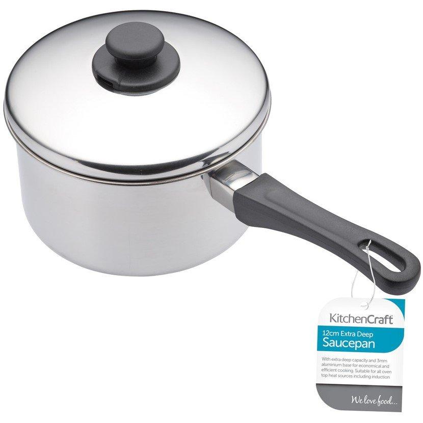 Silver - KitchenCraft - KitchenCraft Stainless Steel Extra Deep Saucepan - 3