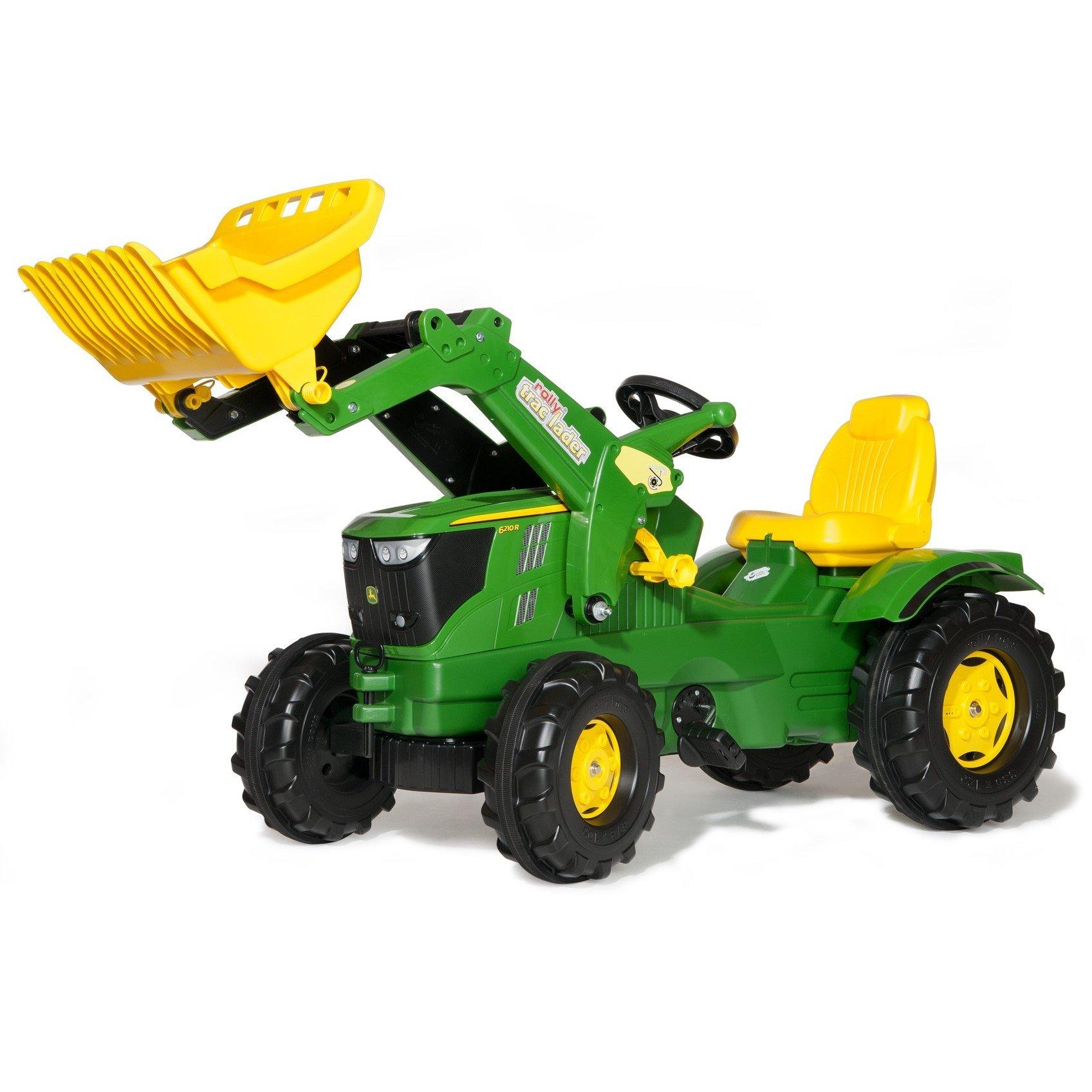Rolly Toys  Kids John Deere 6210R Tractor With Frontloader - Green
