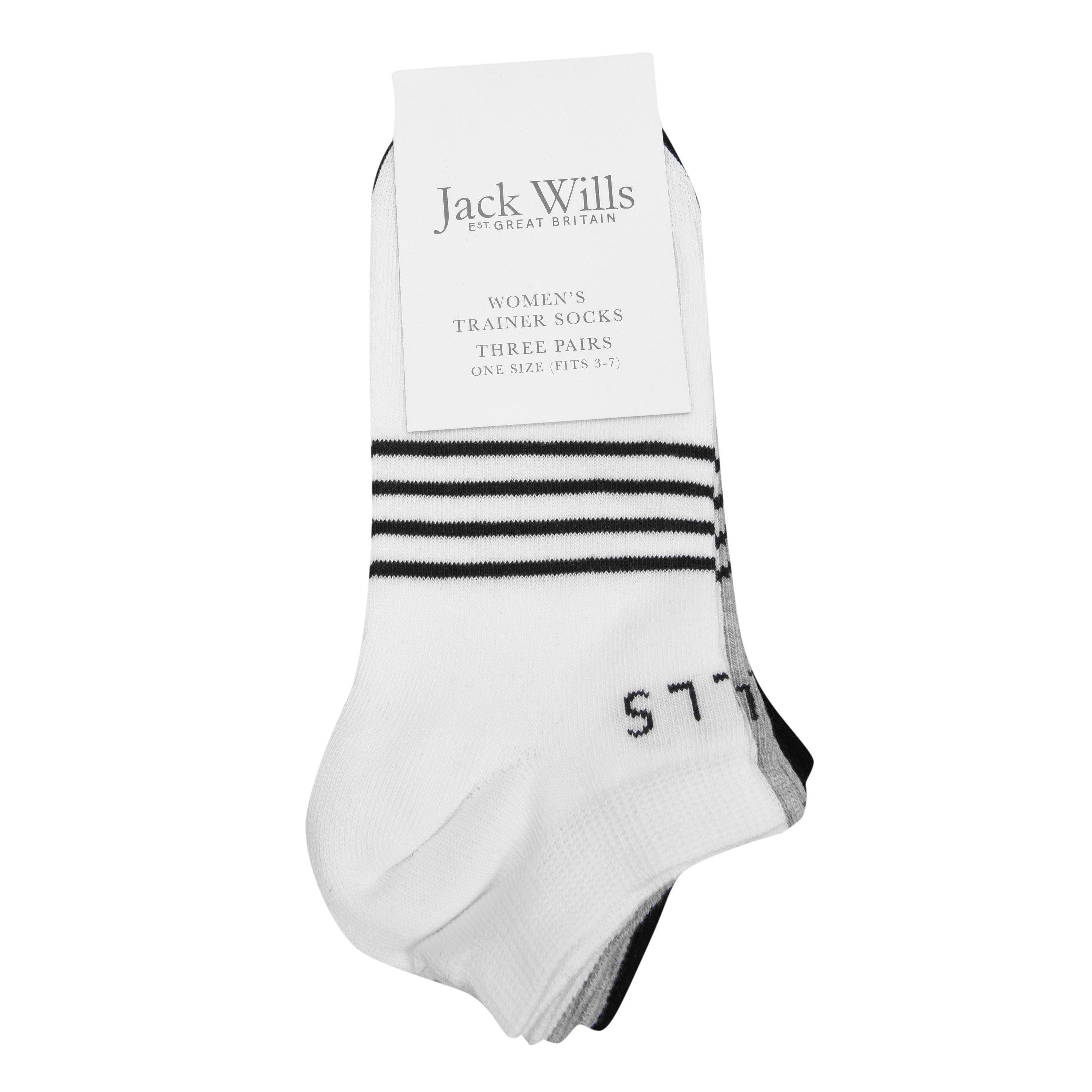 White/grey/blac - Jack Wills - Jack Tembleton Trainer Multipack Socks 3 Pack - 5
