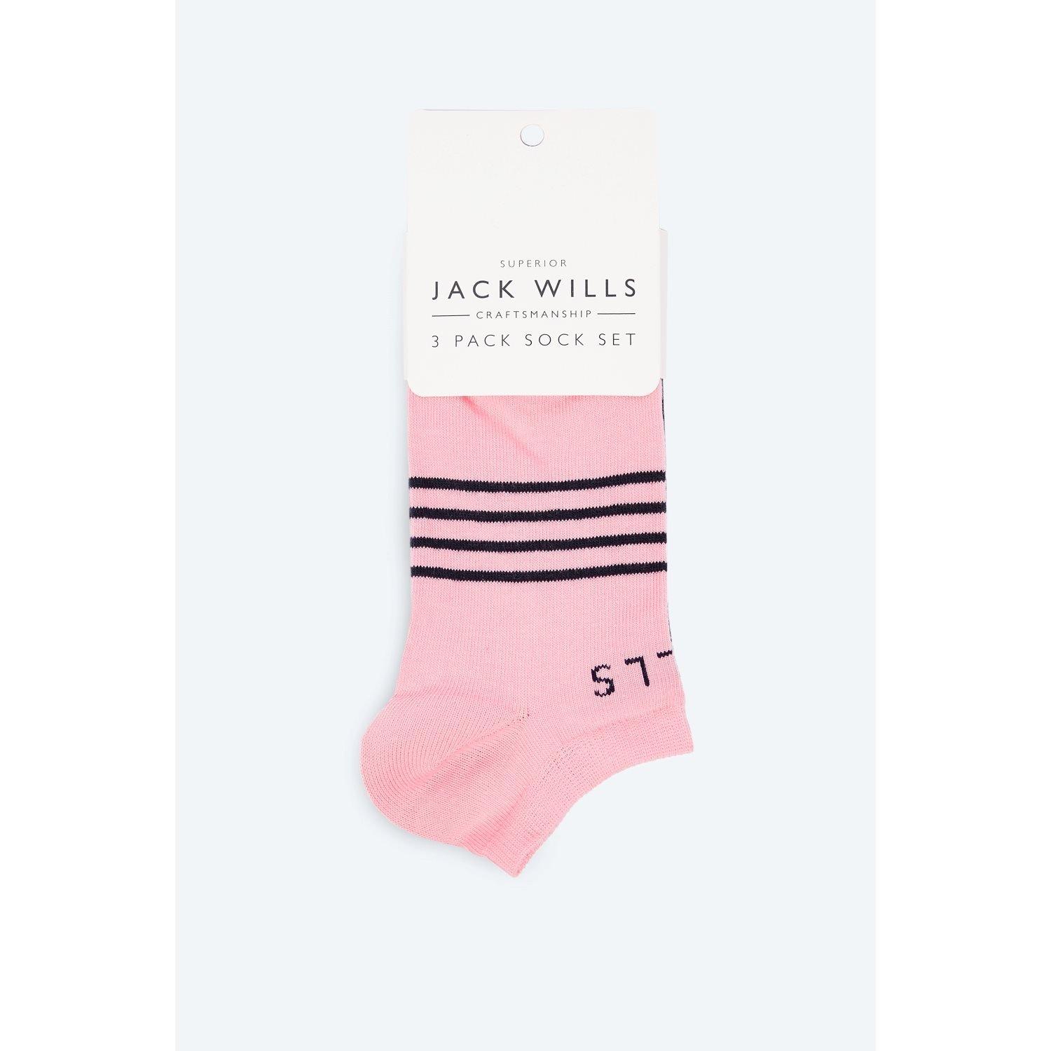 Pink Navy - Jack Wills - Jack Tembleton Trainer Multipack Socks 3 Pack - 2