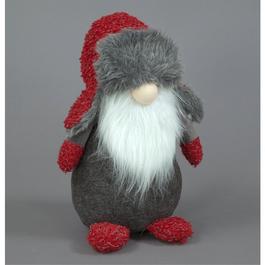 Snowtime Plush Red and Grey Santa wearing Trapper Hat