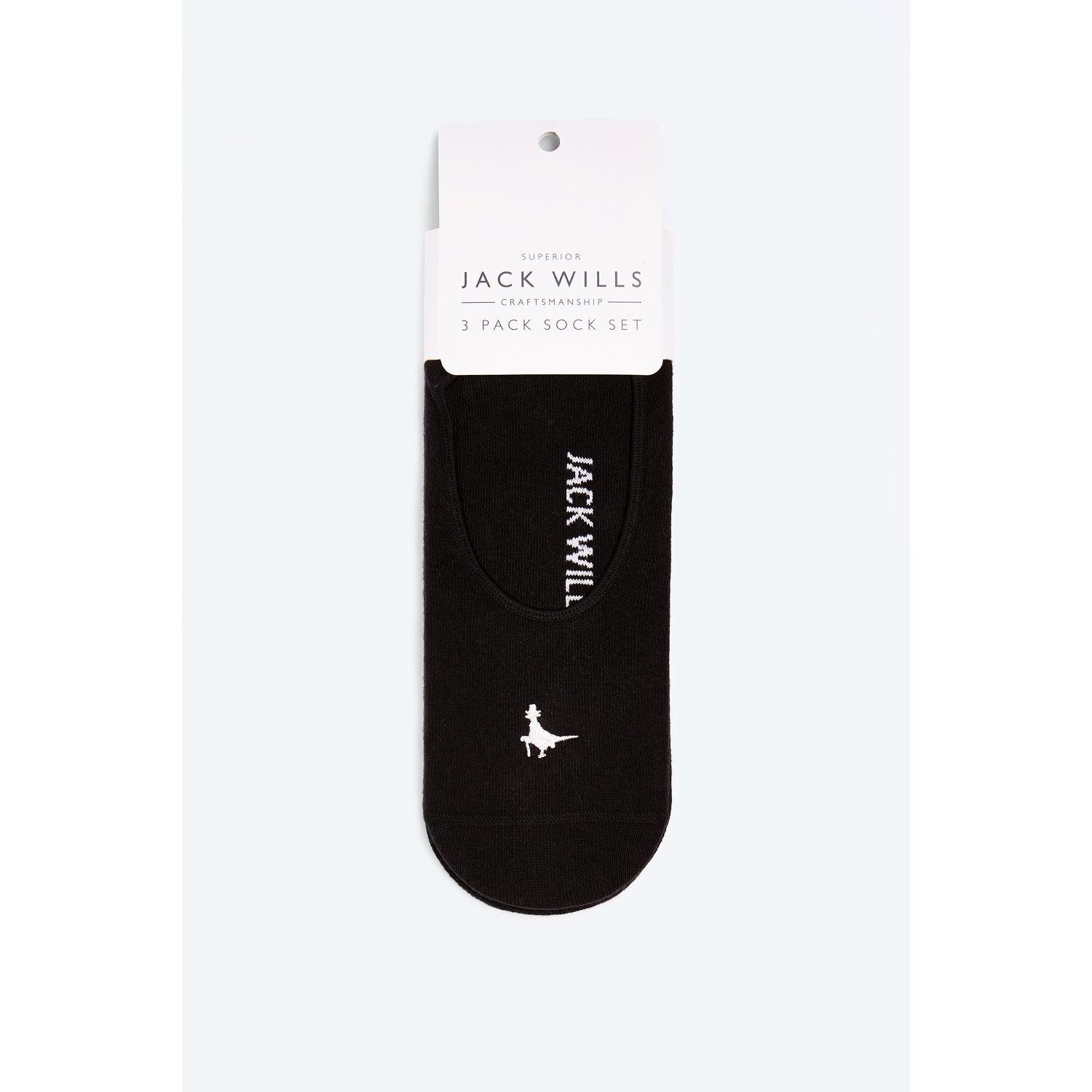 Black - Jack Wills - Jack Chelford Multipack No Show Socks 3 Pack - 2