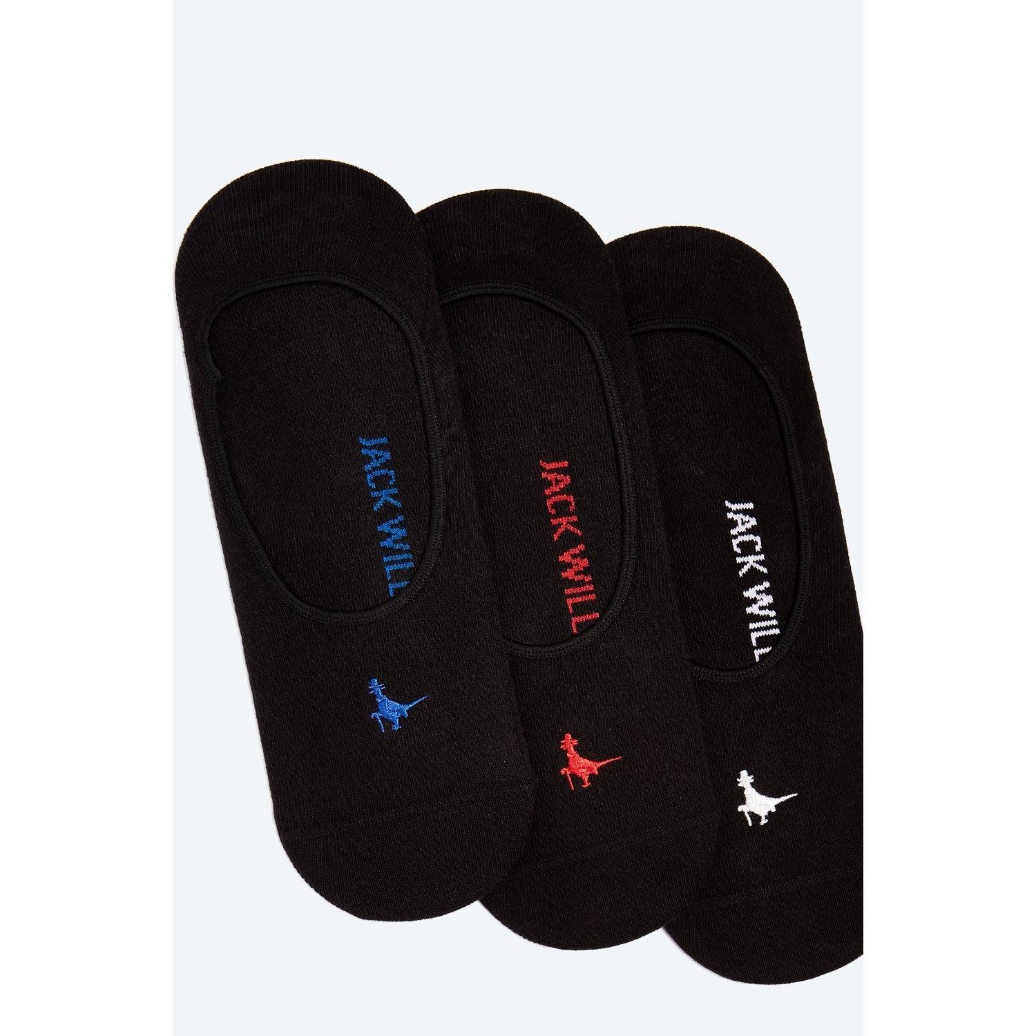 Black - Jack Wills - Jack Chelford Multipack No Show Socks 3 Pack - 3