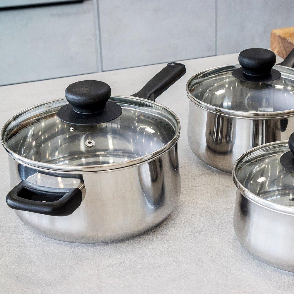 Silver - KitchenCraft - KitchenCraft Stainless Steel Extra Deep Saucepan - 4