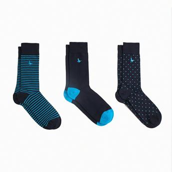 Jack Wills Alandale Multipack Patterned Socks 3 Pack