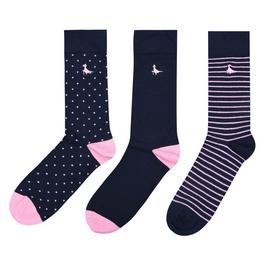 Jack Wills Alandale Multipack Patterned Socks 3 Pack