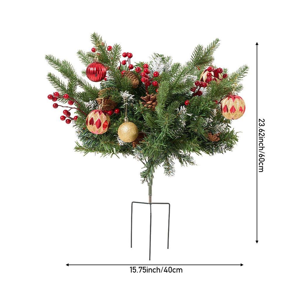 Green - LIFE IDEAS - Christmas Tree Ground Stake with Light and Timer - 2