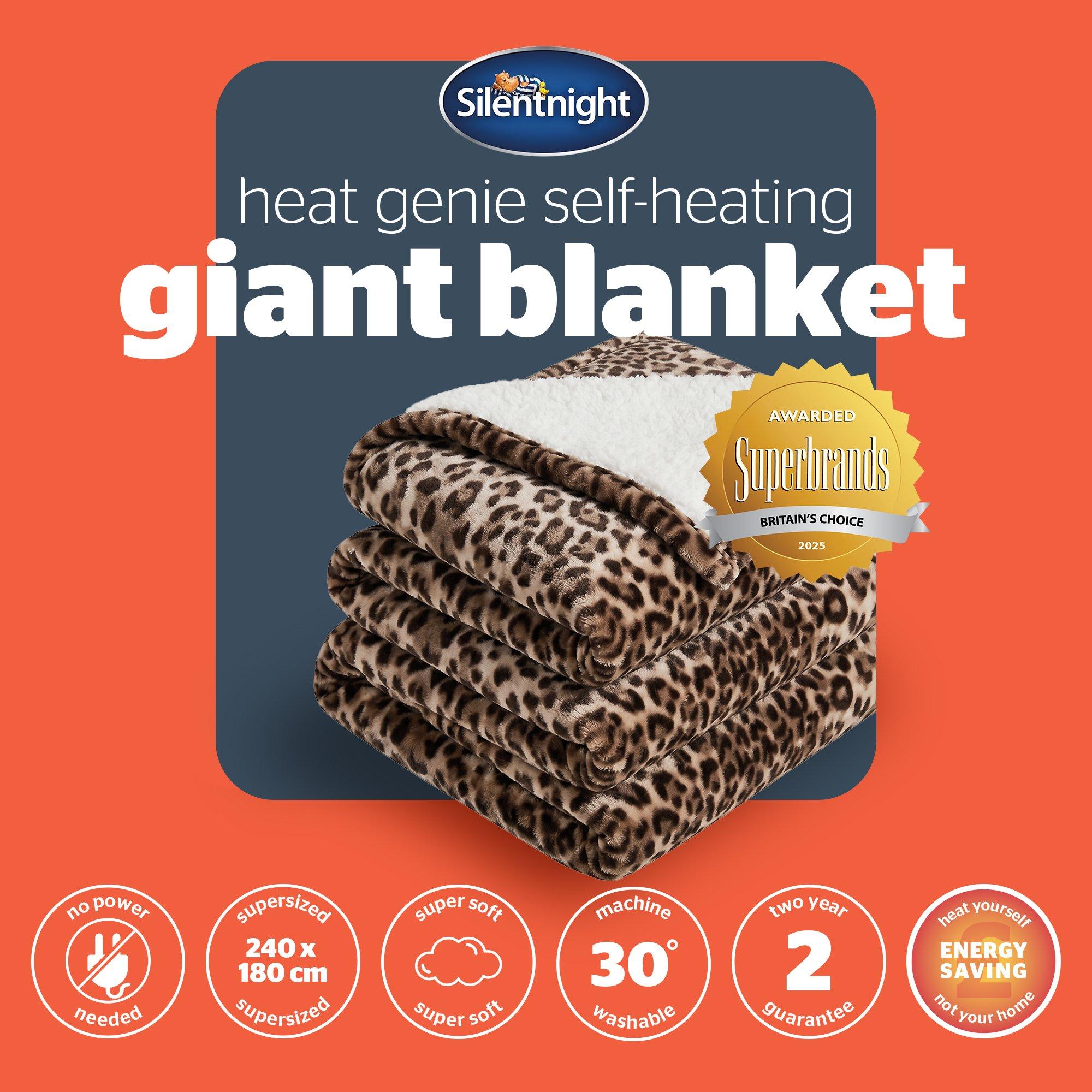 Leopard - Silentnight - Heat Genie Self Heating Leopard Print Blanket - 8