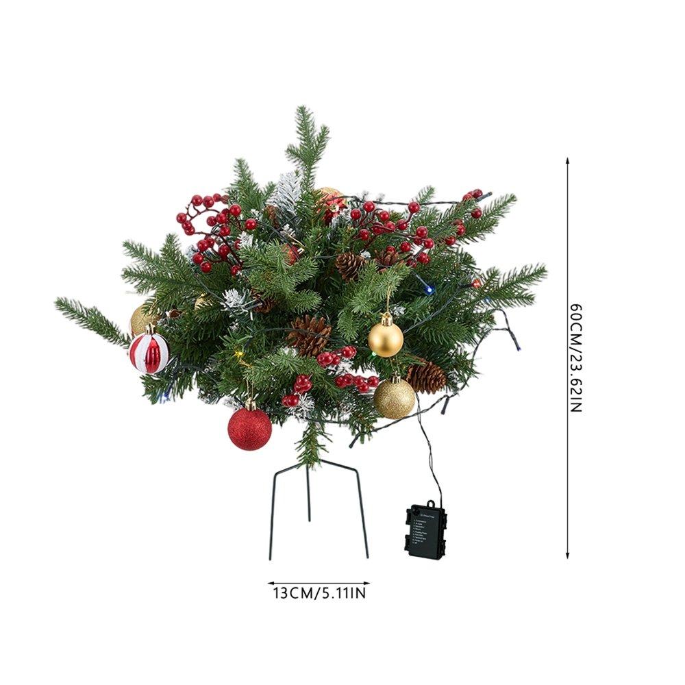 Green - LIFE IDEAS - Christmas Tree Ground Stake with Light and Timer - 2